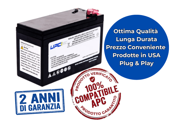 Batteria di ricambio per APC Back UPS 550/650/700 – sostituisce APCRBC110