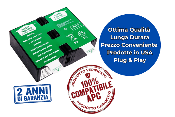 Batteria di ricambio per APC Smart UPS 750 & APC Back UPS Pro 900 – sostituisce APCRBC123