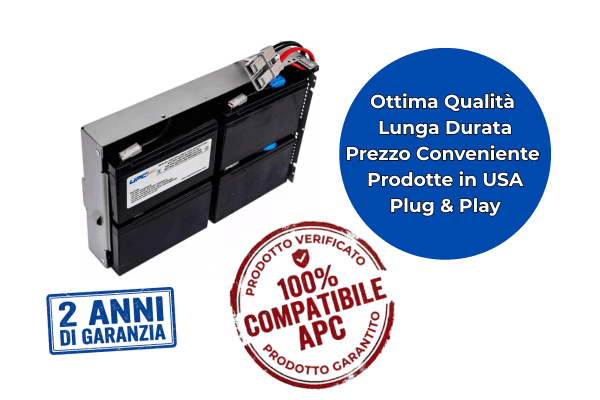 Batteria di ricambio per APC Smart UPS 1000/1500 – sostituisce APCRBC132