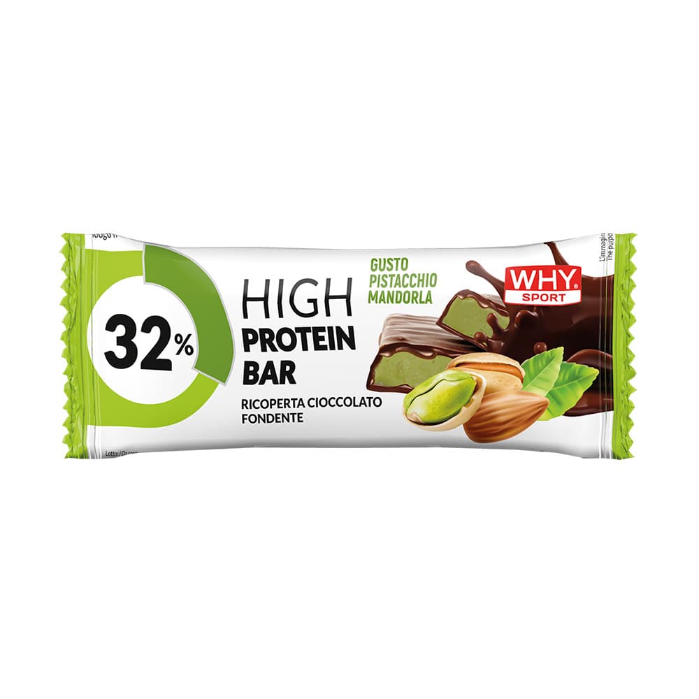 32% High Protein Bar 50 G - Why Sport - Pistacchio Mandorla Cioc. Fondente
