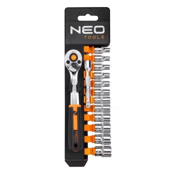 CHIAVE A BUSSOLA ESAGONALE CON CRICCHETTO 1/4'' SET 14 PZ