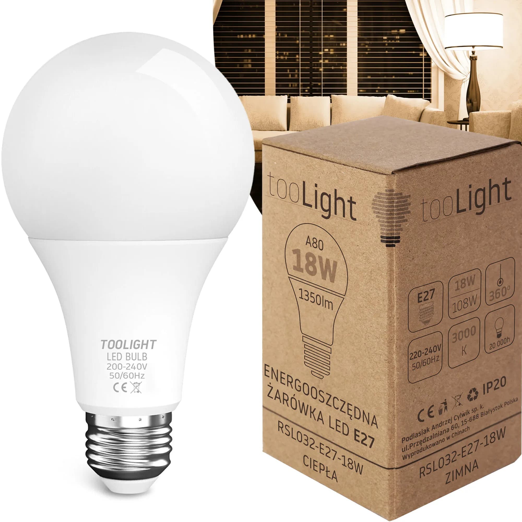 Bulbo Led Rsl032 E27 18w Warm
