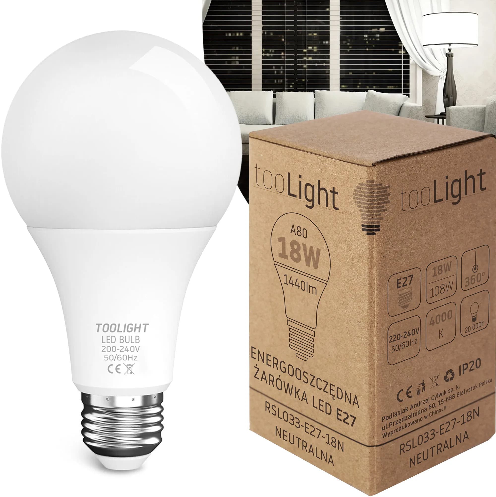 Bulbo Led Rsl033 E27 18w Neutral