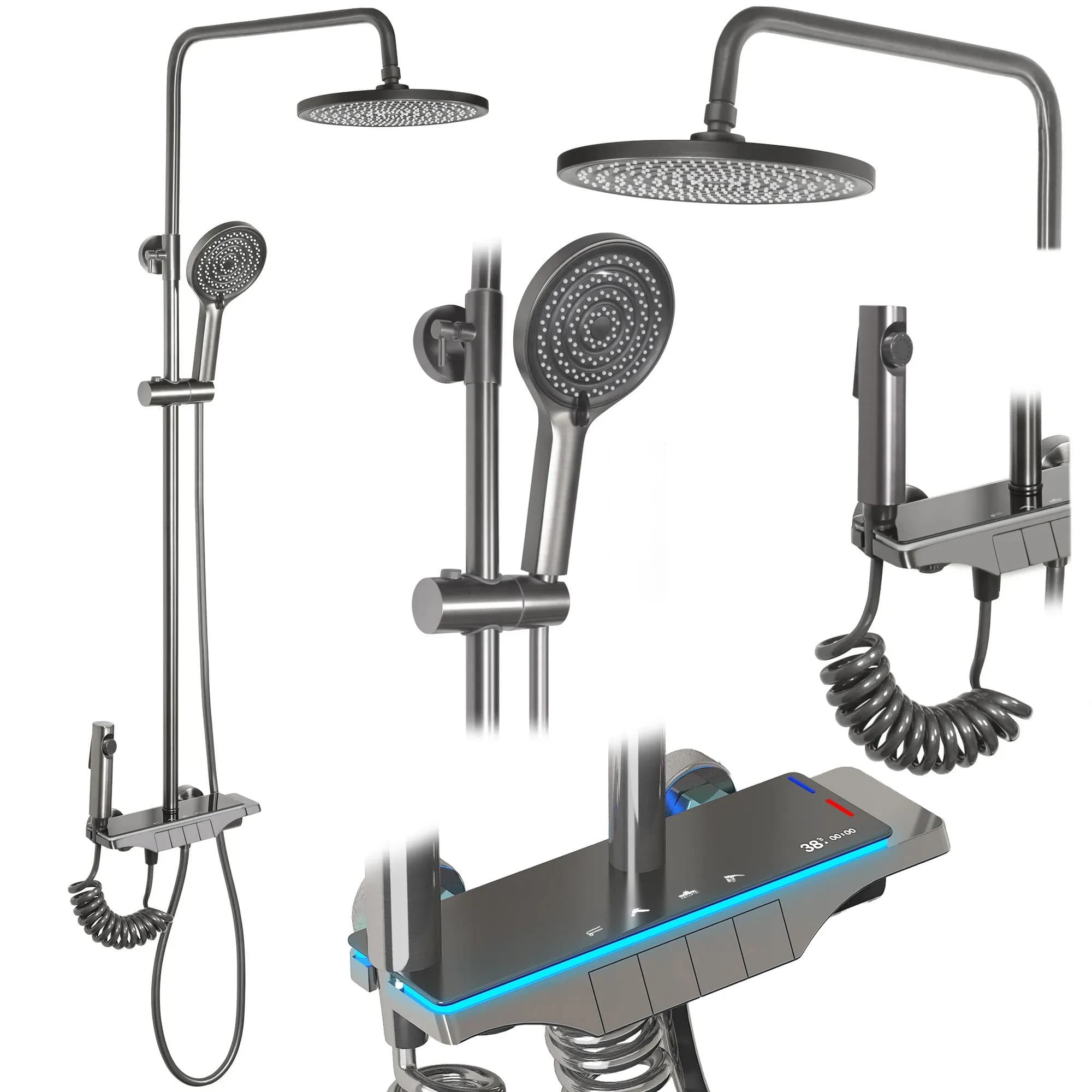 Set Doccia Rea Savio Led Titanium