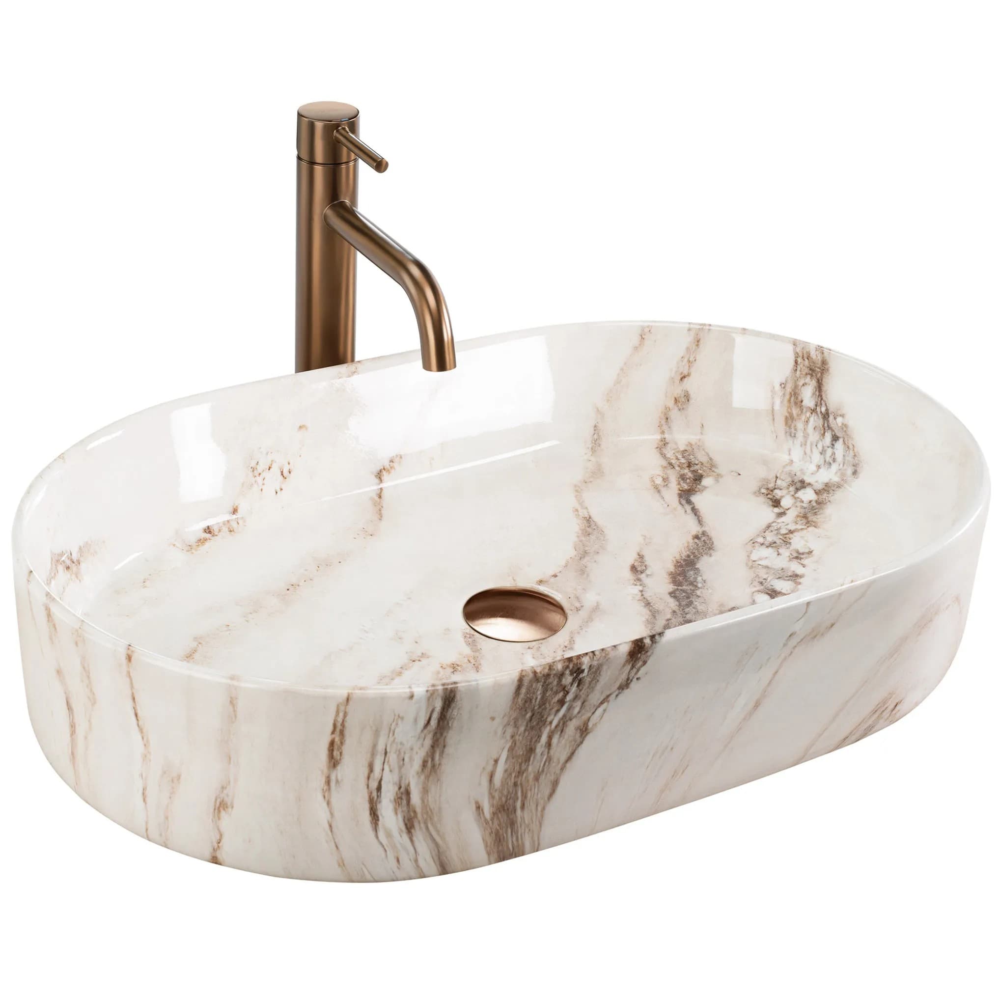 Lavabo Da Appoggio Rea Nadia 60 Marrone