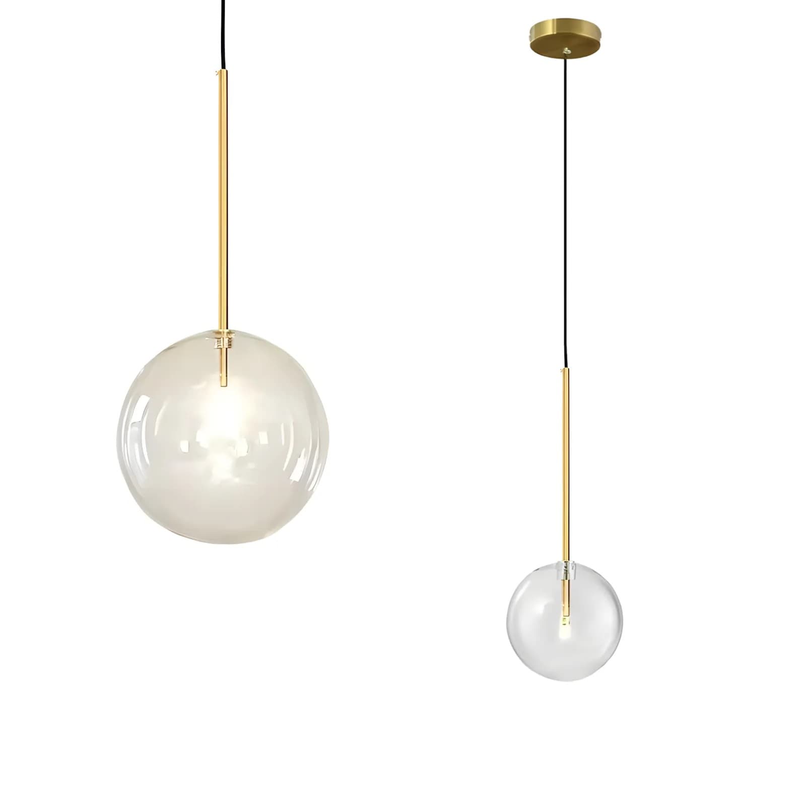 Lampada Da Soffitto A Sospensione Con Sfera Di Vetro 15cm APP1680-1CP