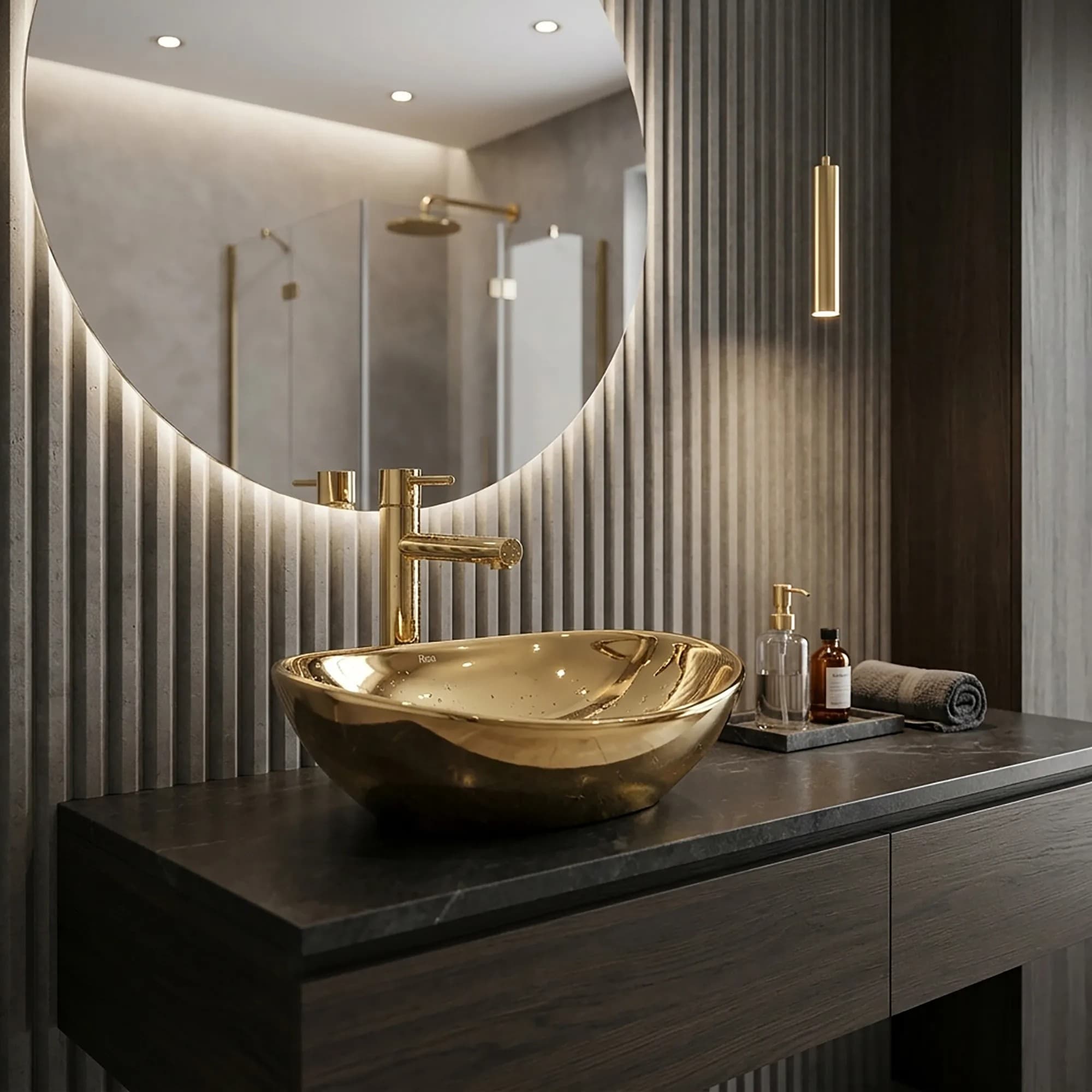 Lavabo Da Appoggio Rea Sofia Gold