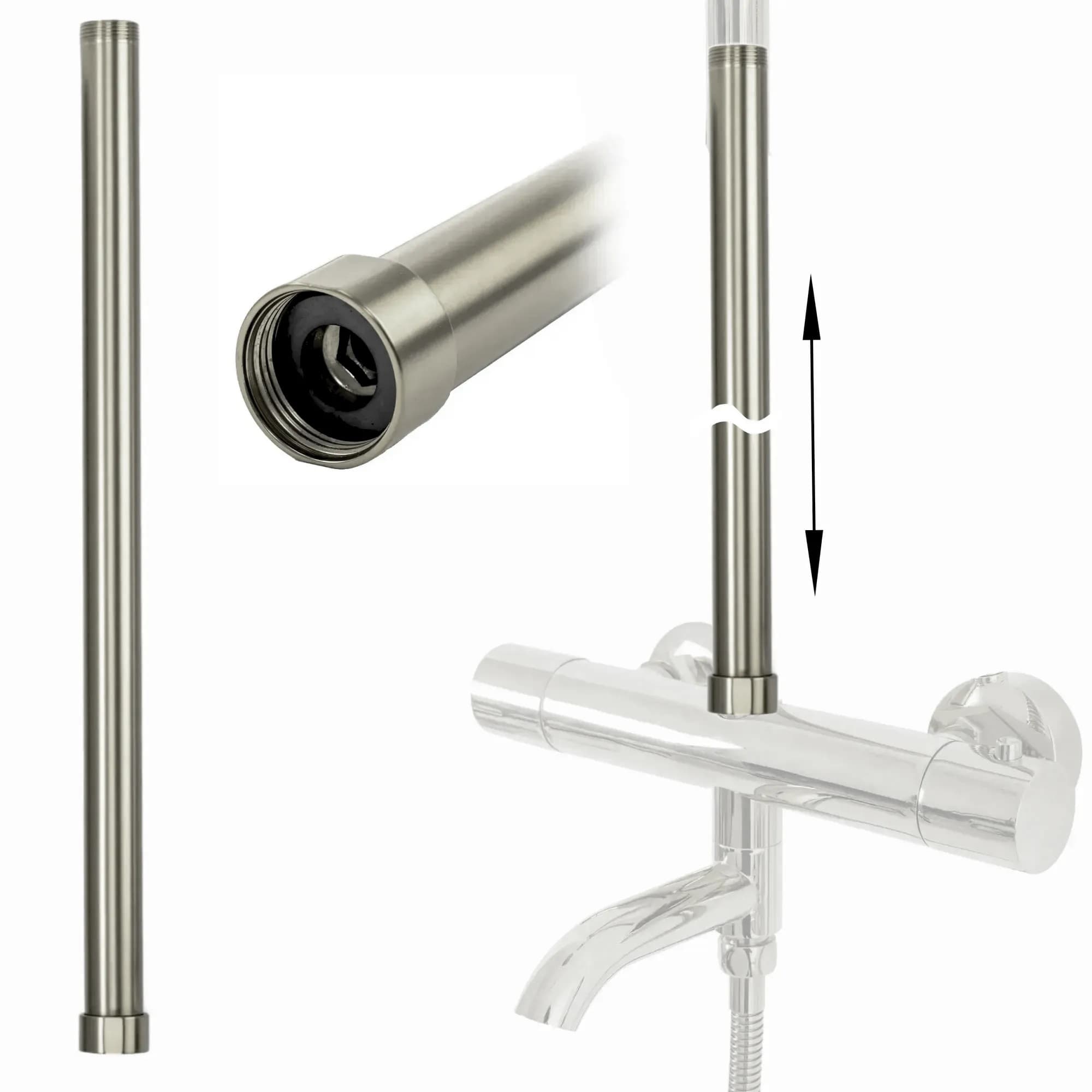 Prolunga Per Set Vasca/doccia Brush Nickel 50cm