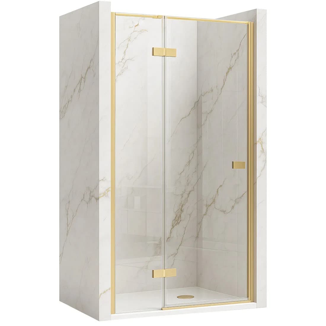 Porta Doccia Rea Atlas 80 Brush Gold sinistra