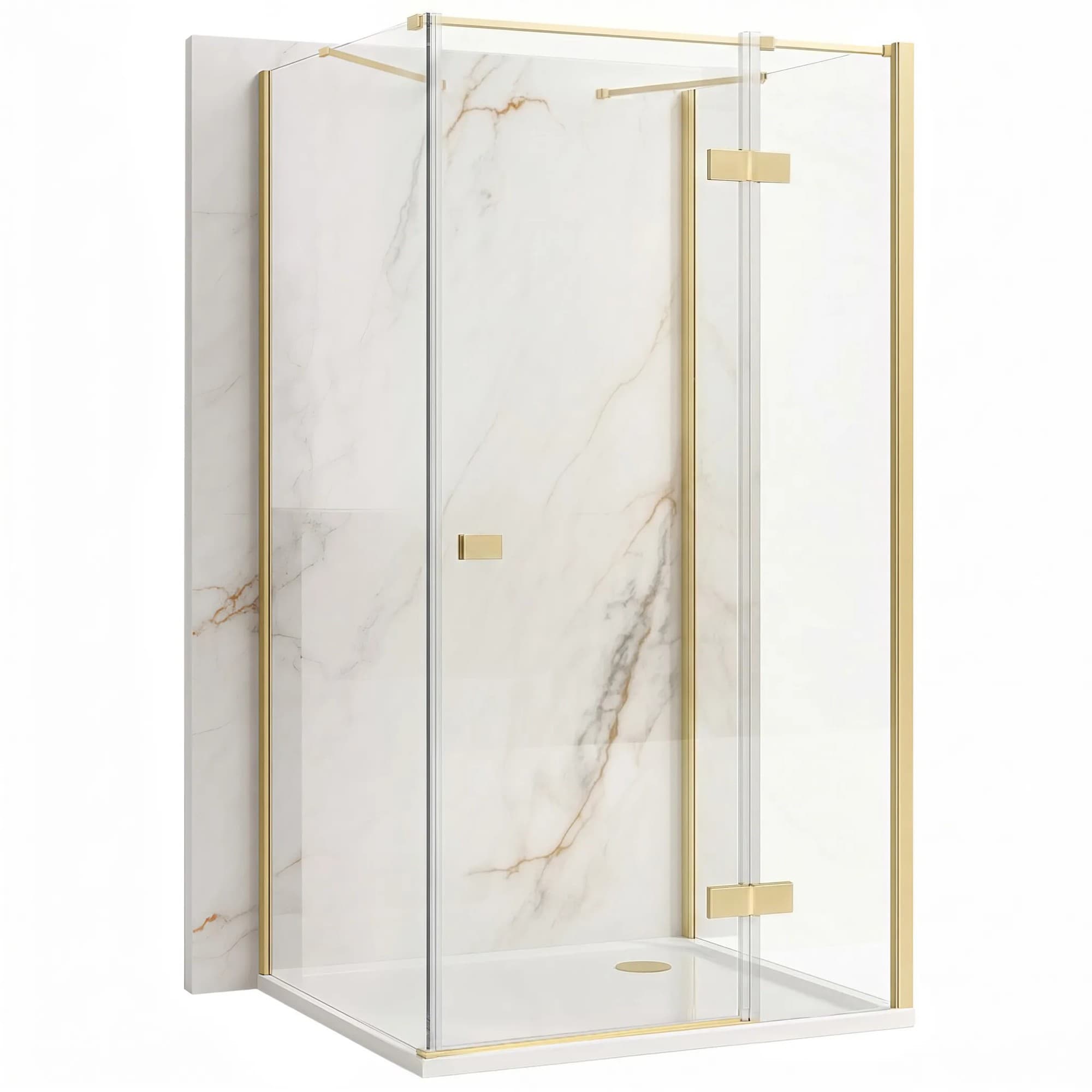 Cabina Doccia Rea Atlas 90x80 Brush Gold destra