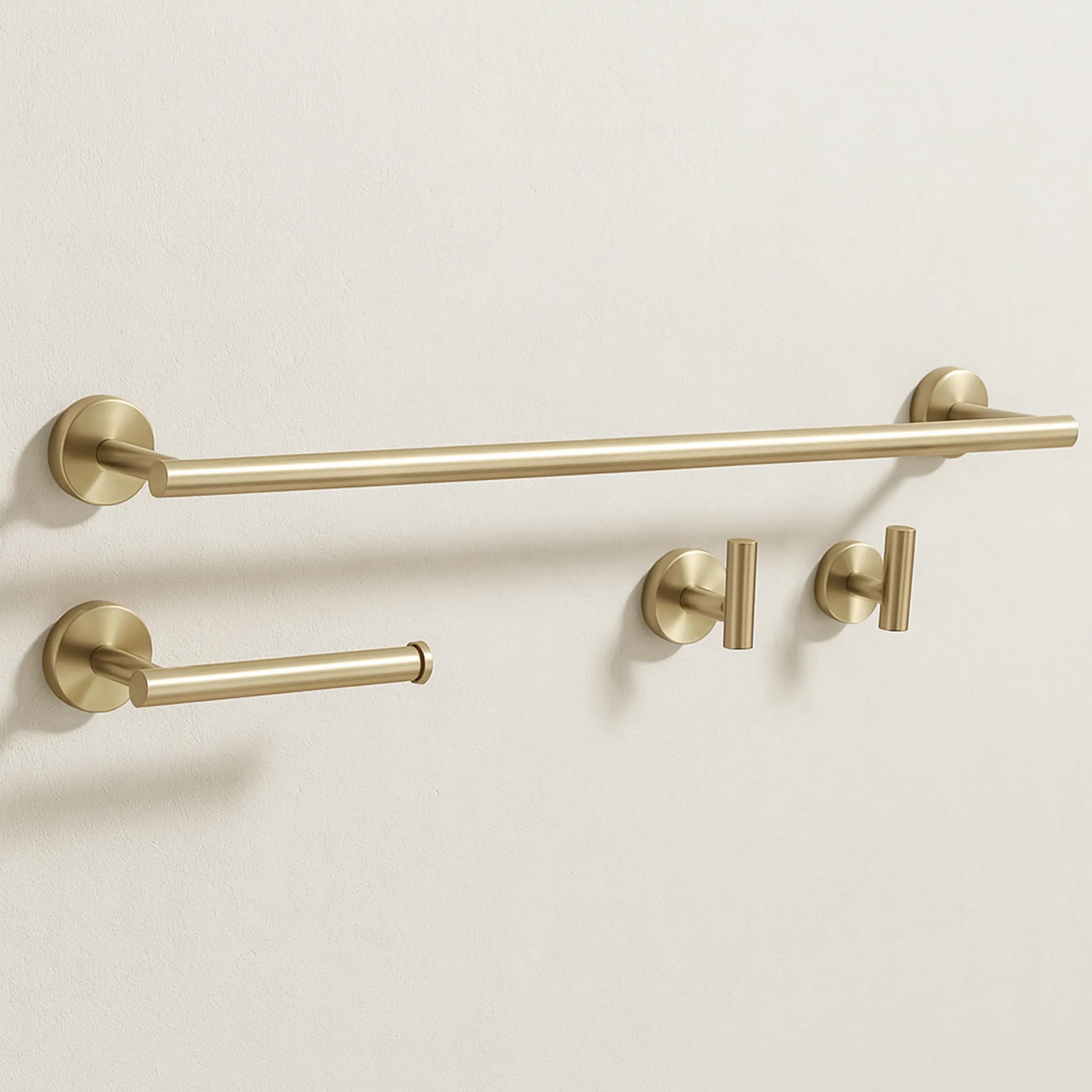 Set Accessori Da Bagno Ari Brush Gold 4 Pezzi