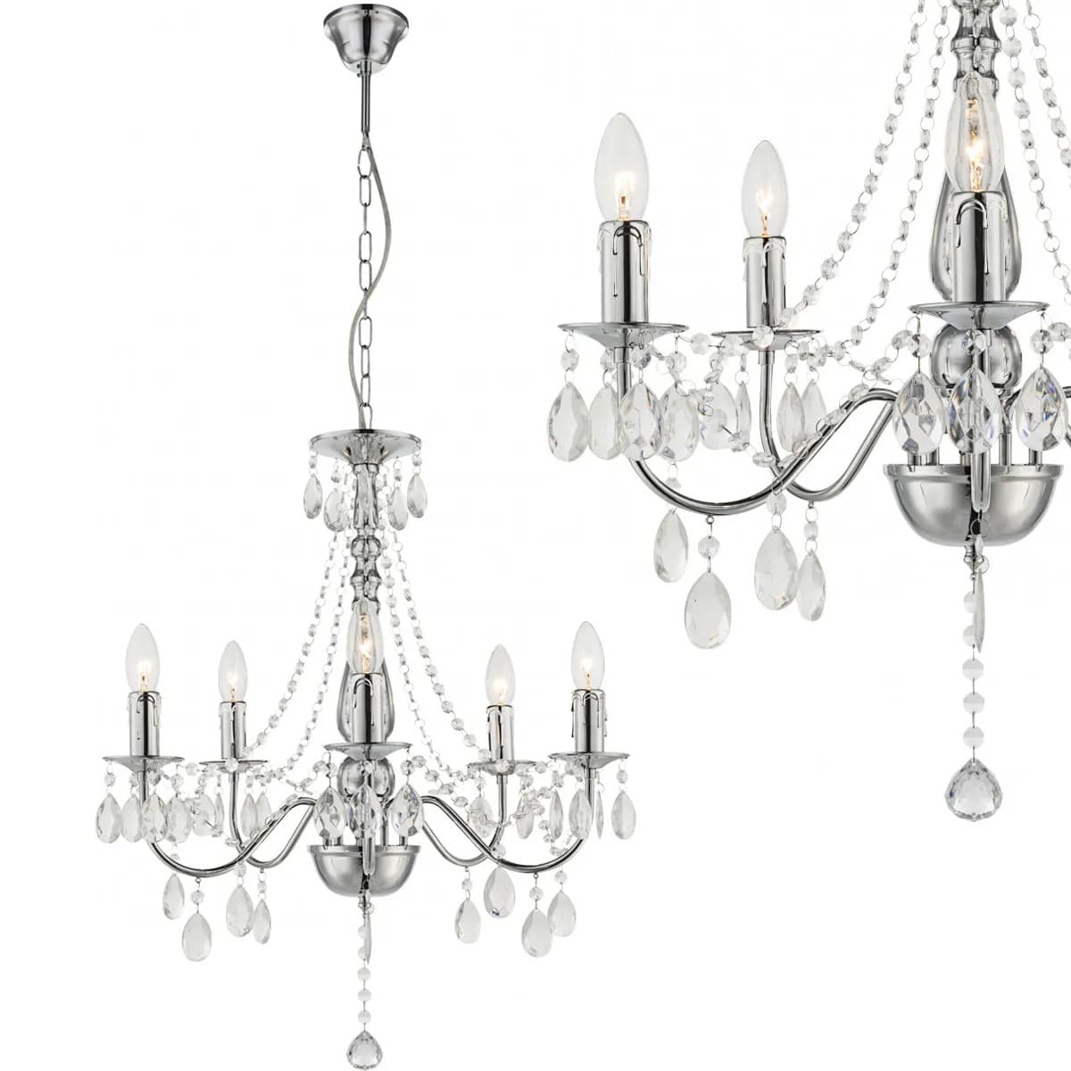 Lampada Da Soffitto Ebt014-5cp Chrome