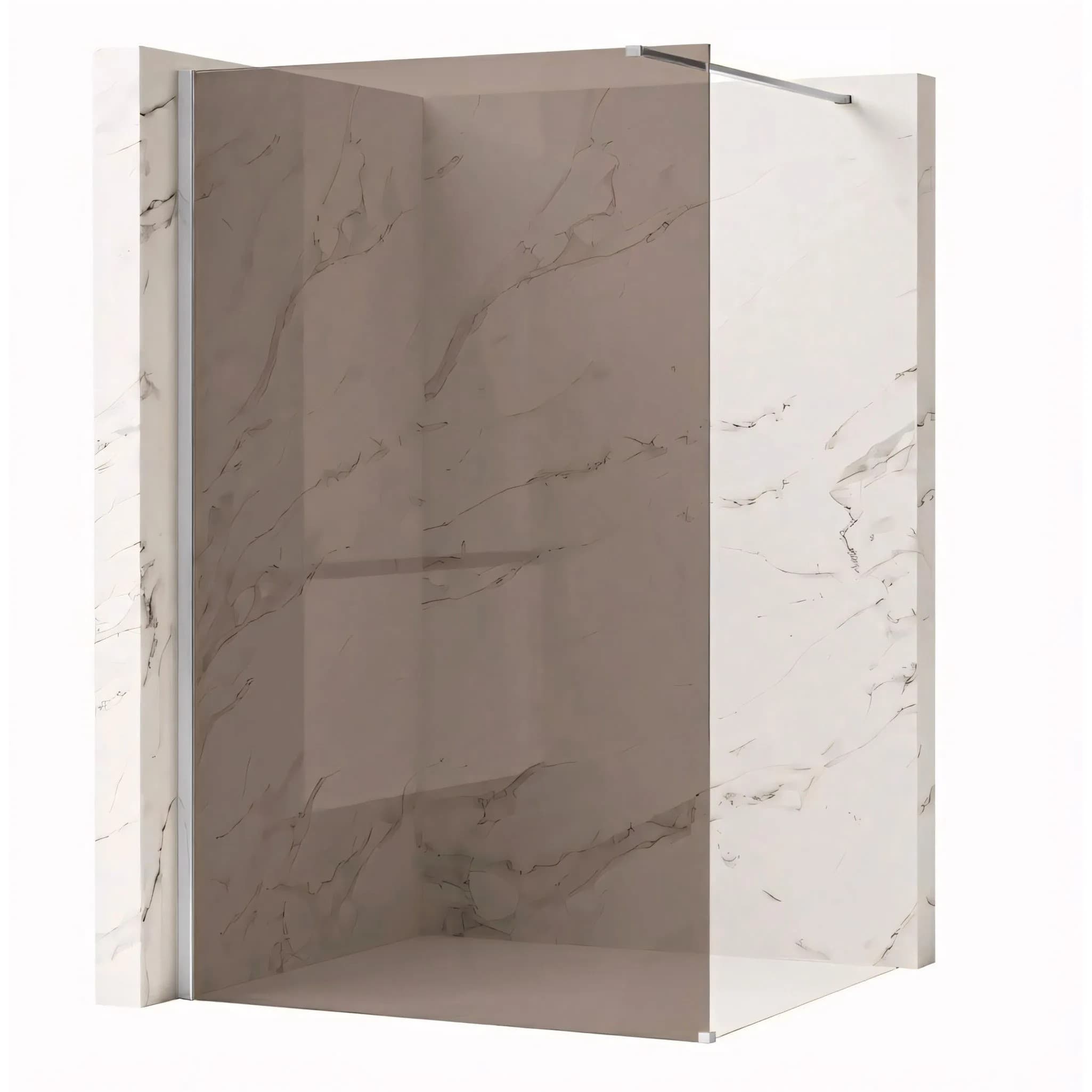 Parete Doccia Rea Flexi Brown / Chrome 130