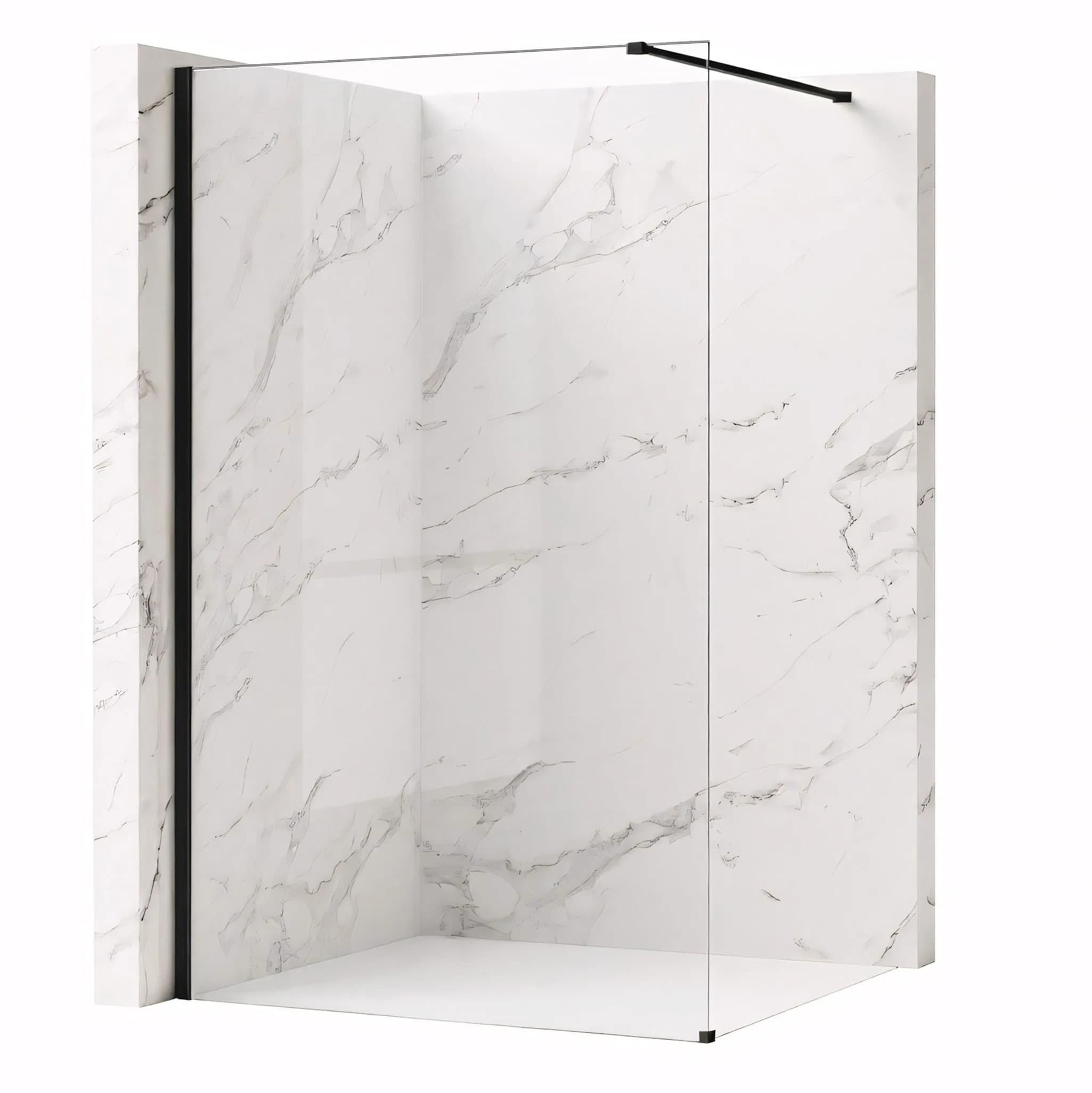 Parete Doccia Rea Flexi Transparent / Black 70