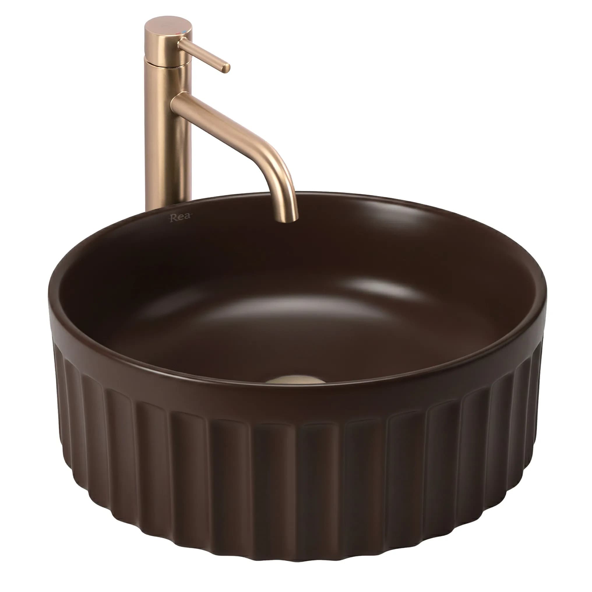 Lavabo Da Appoggio Rea Duo Espresso Matt