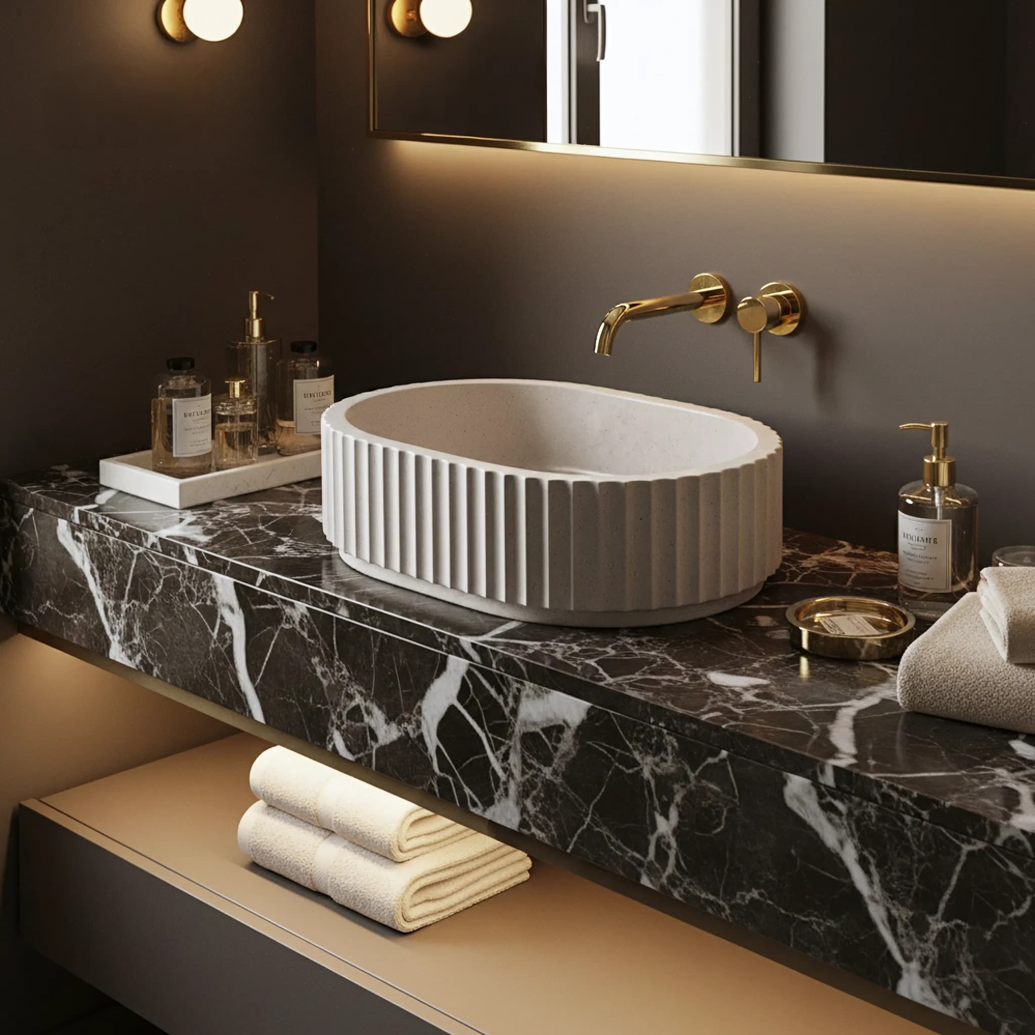 Lavabo Da Appoggio Rea Margaret Beige