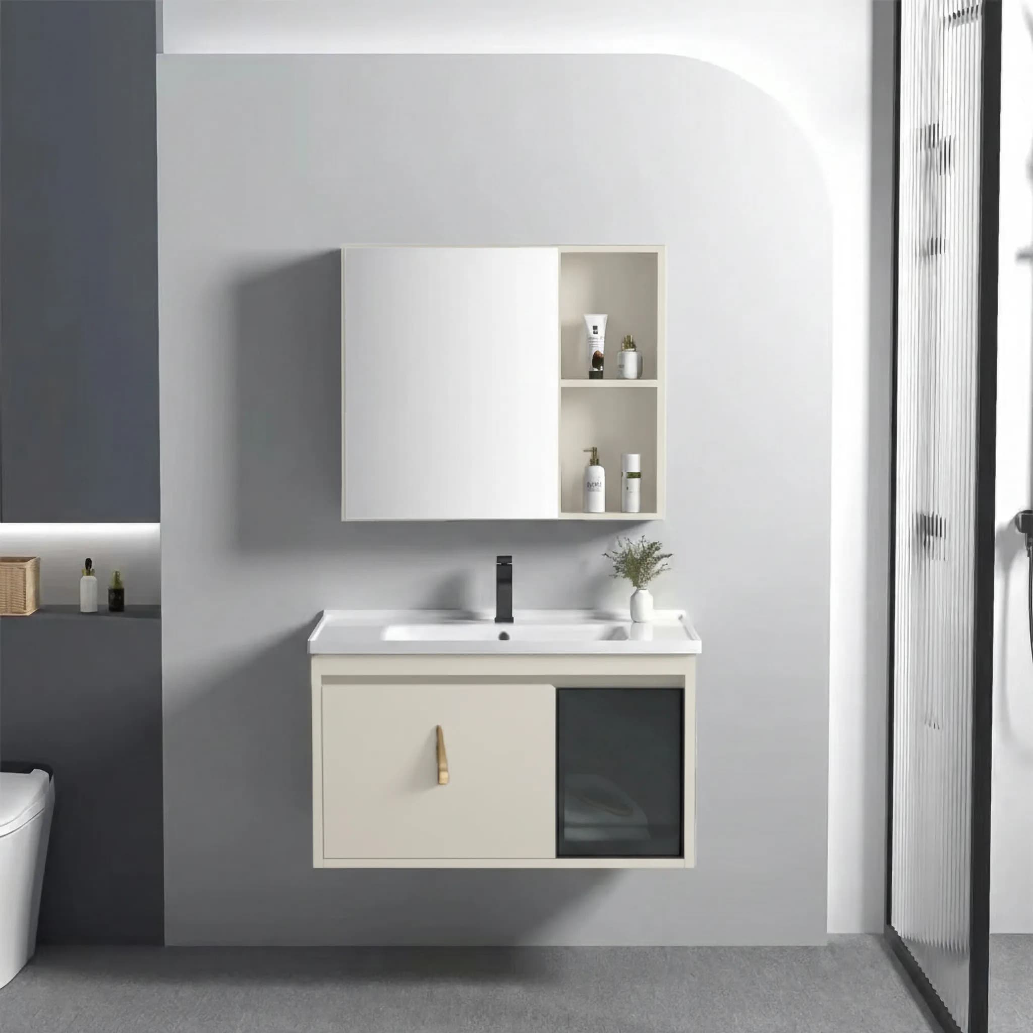 Set Di Mobili Da Bagno Con Lavabo Paris 60cm Beige