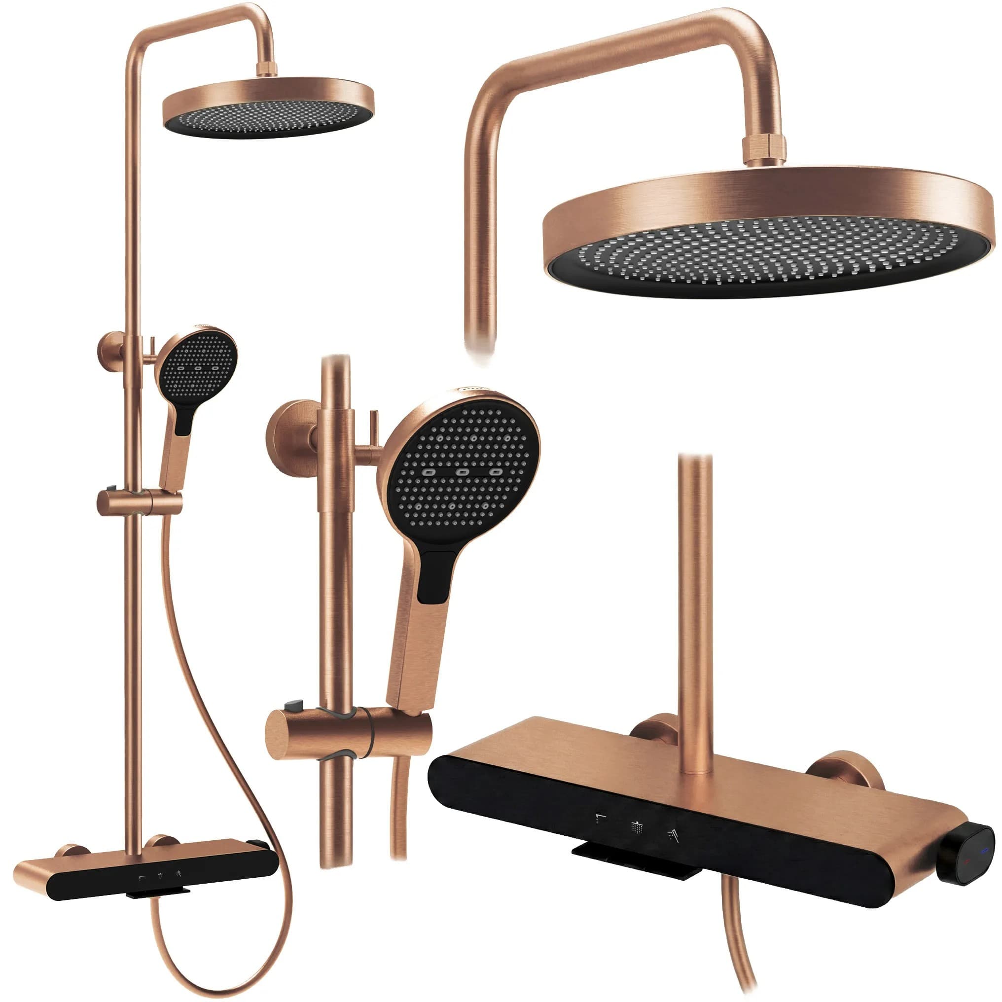 Set Doccia Rea Farel Brush Copper