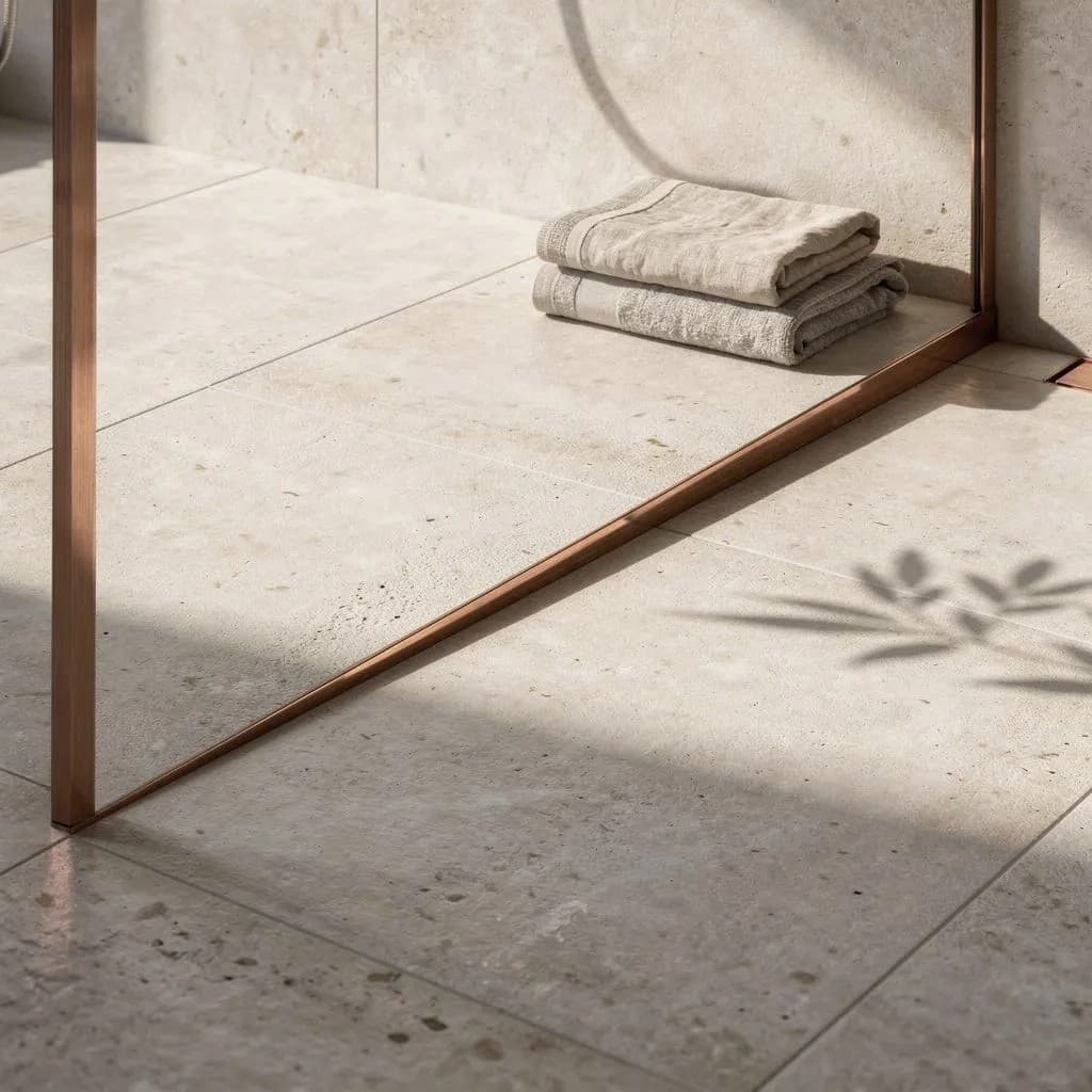 Profilo Doccia Pendenzato 120cm Brush Copper destra