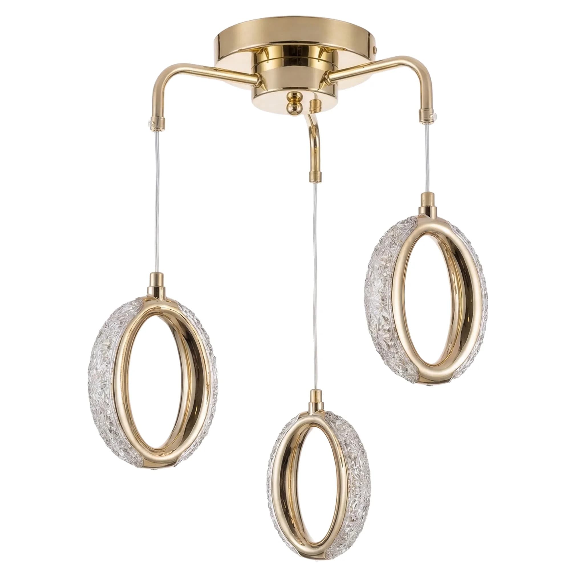 Lampada Led A Sospensione Da Soffitto G176-3cp Gold
