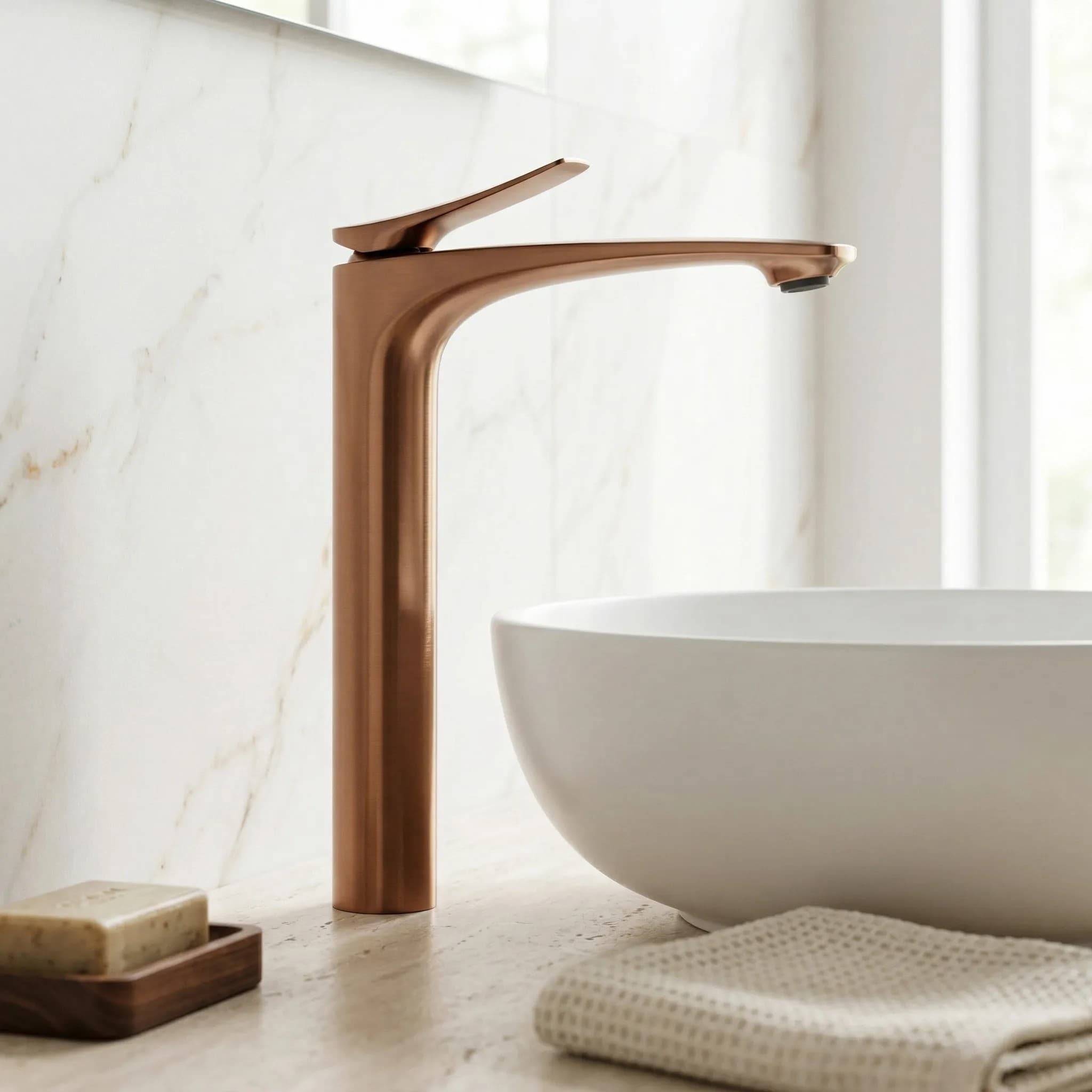 Rubinetto Da Lavabo Premium Rea Vision Brush Copper High