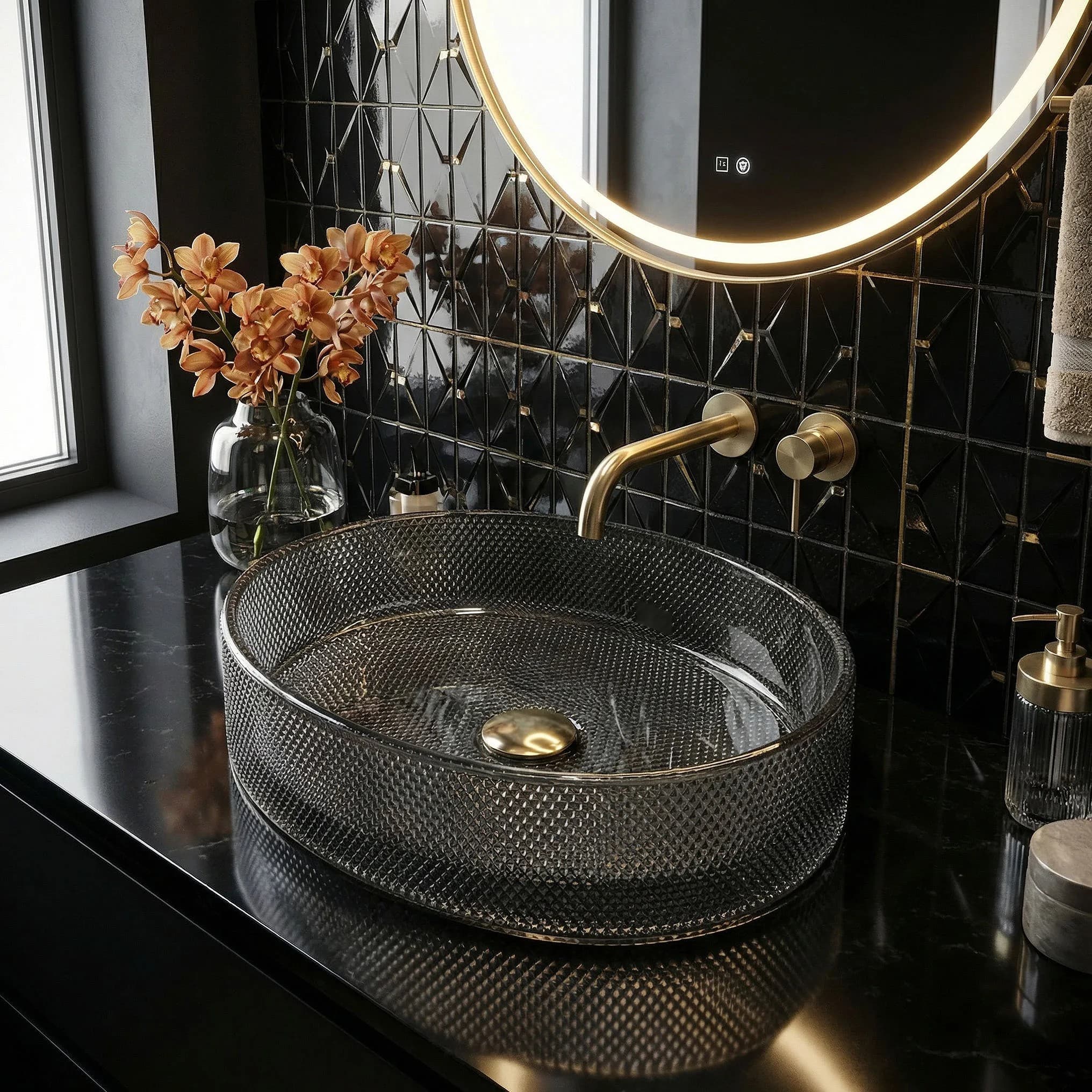 Lavabo Da Appoggio Rea Mirella Black