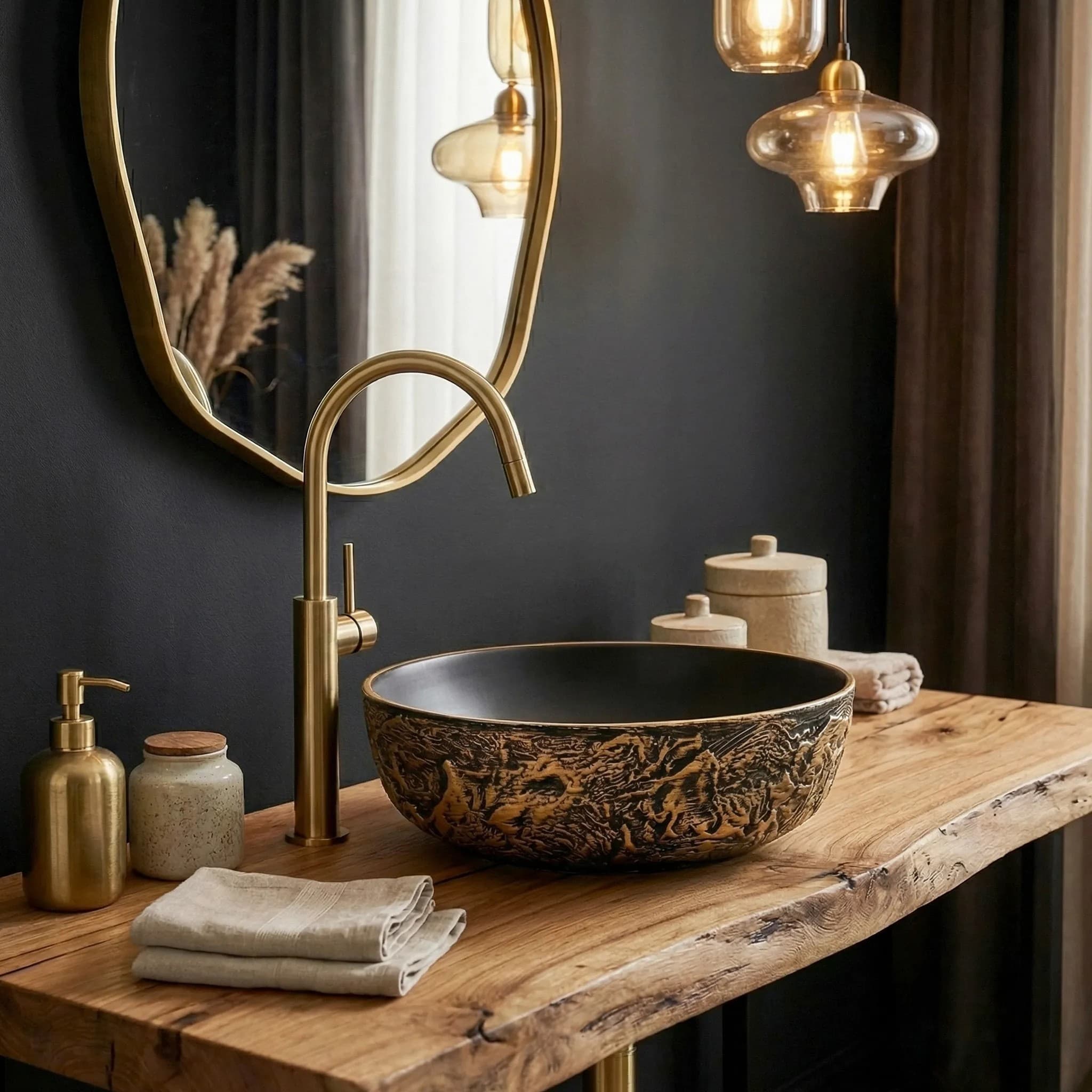 Lavabo Da Appoggio Rea Babilon Gold