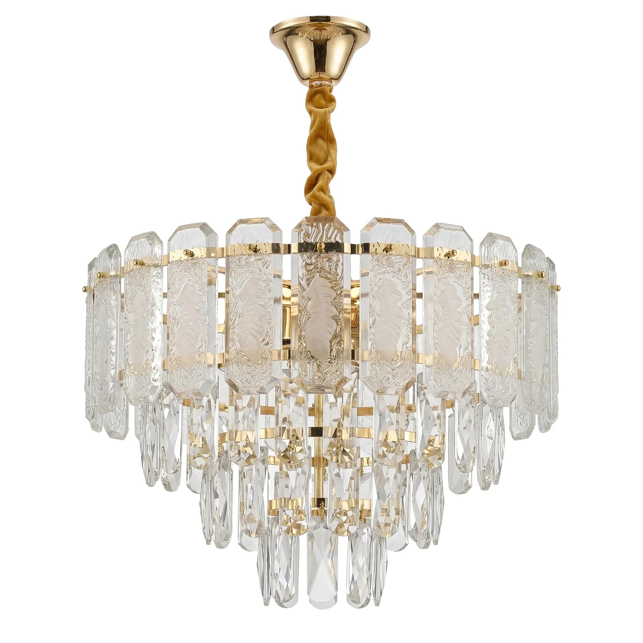 Lampada A Sospensione In Cristallo Swe088-cp 40cm Gold