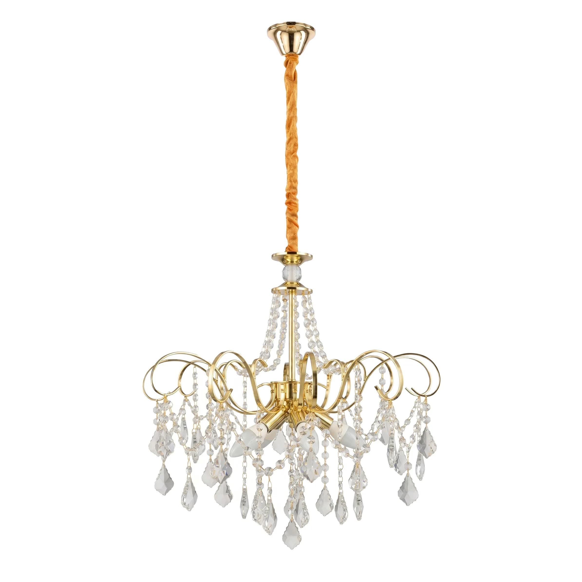 Lampada A Sospensione In Cristallo Swe076-cp 50cm Gold