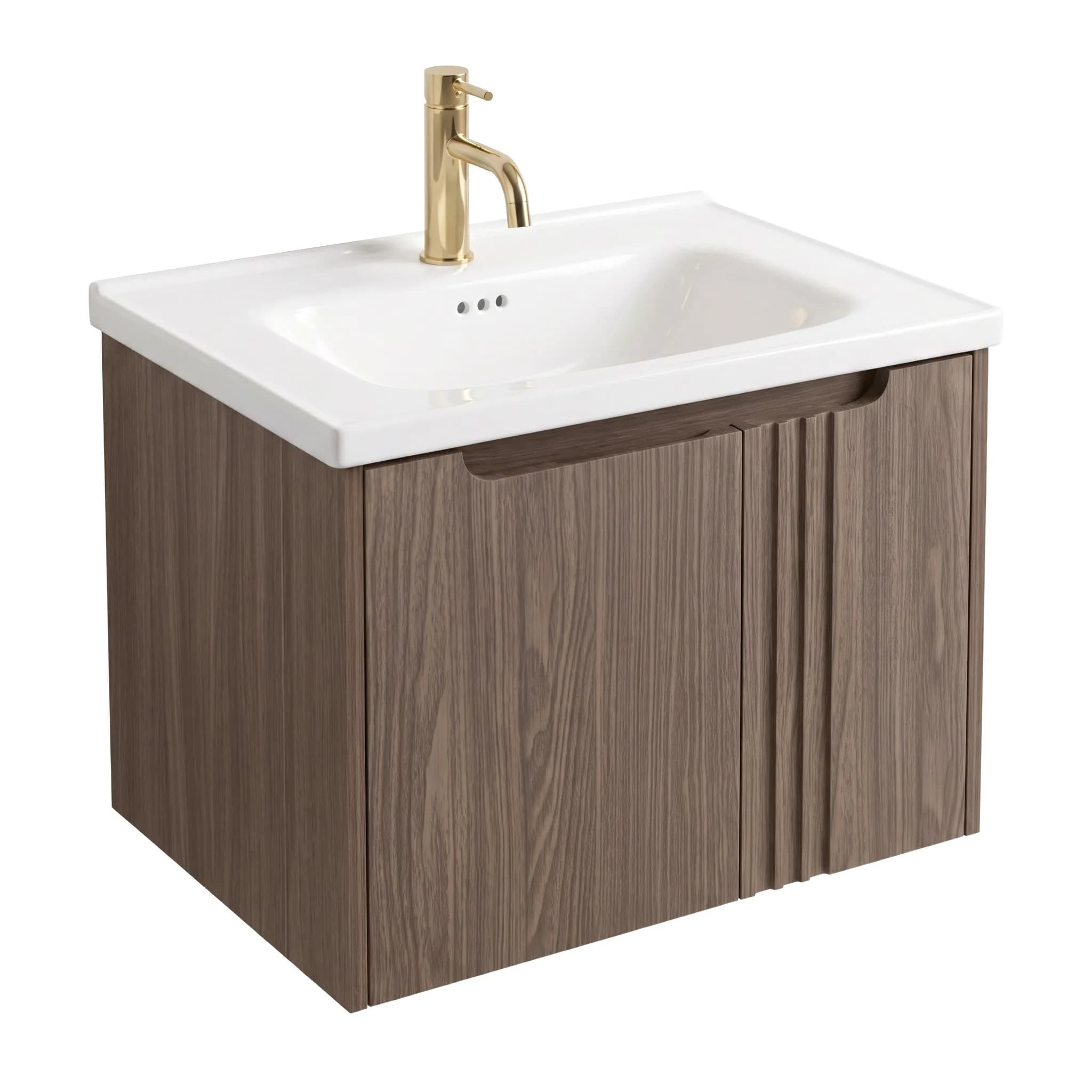 Mobile Bagno Con Lavabo Rea Db86-60l-1 Dark 60cm