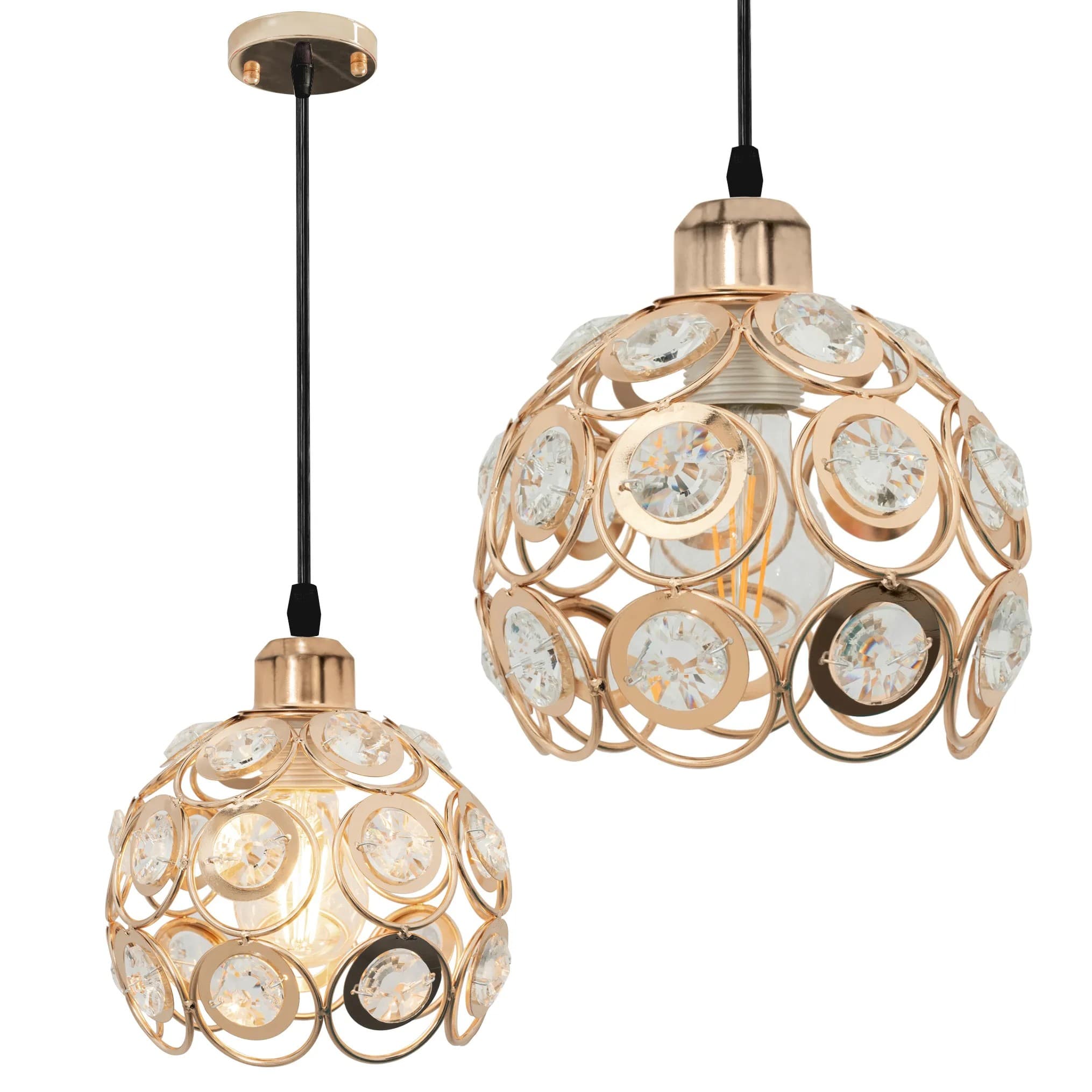 Lampada Elegante Di Soffitto App208 Cristallo Loft Oro