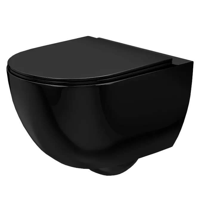 Vaso Wc Sospeso Rea Carlo Mini Rimless Flat Black