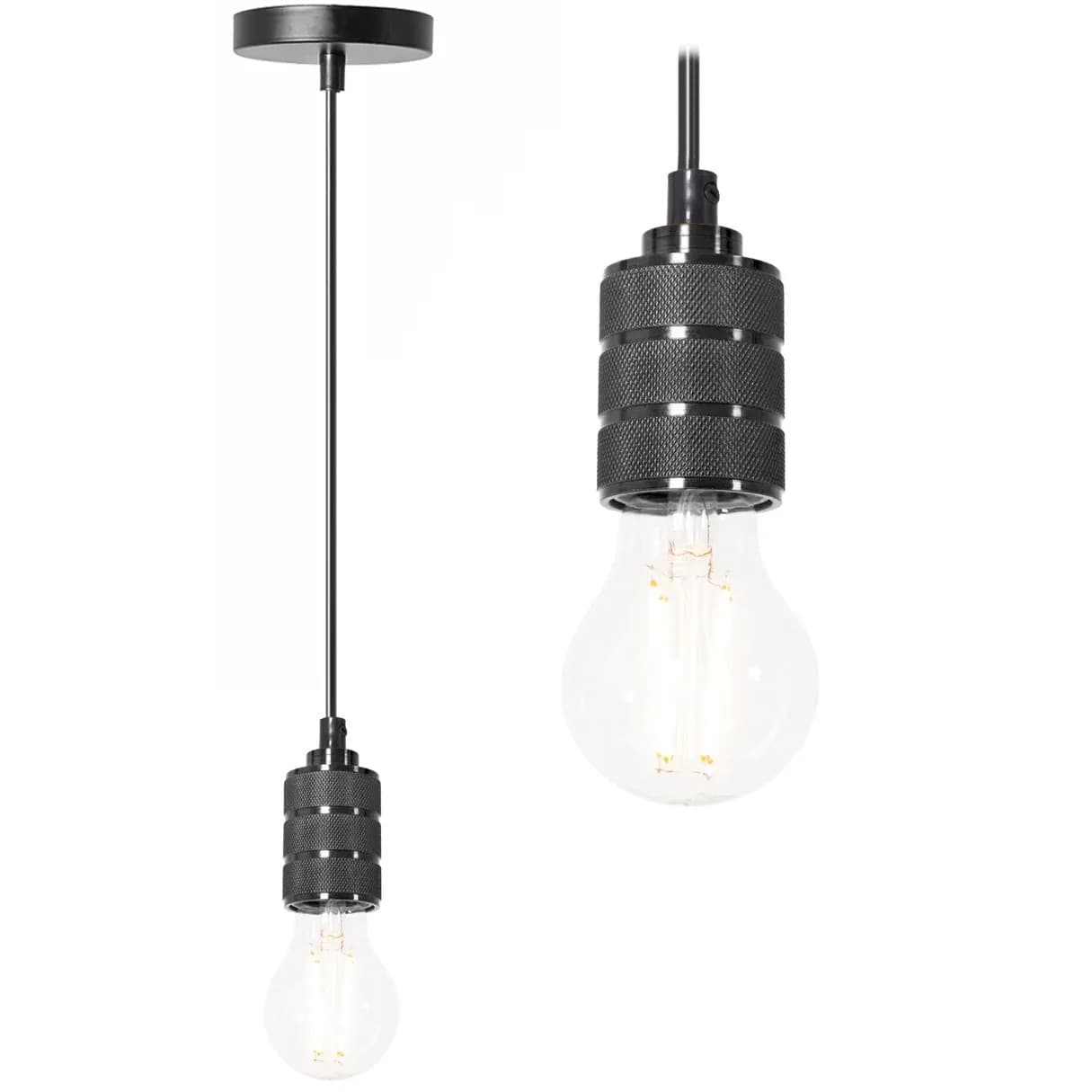 Lampada Da Soffitto Pensile Montatura Nero Chrome APP342-1CP