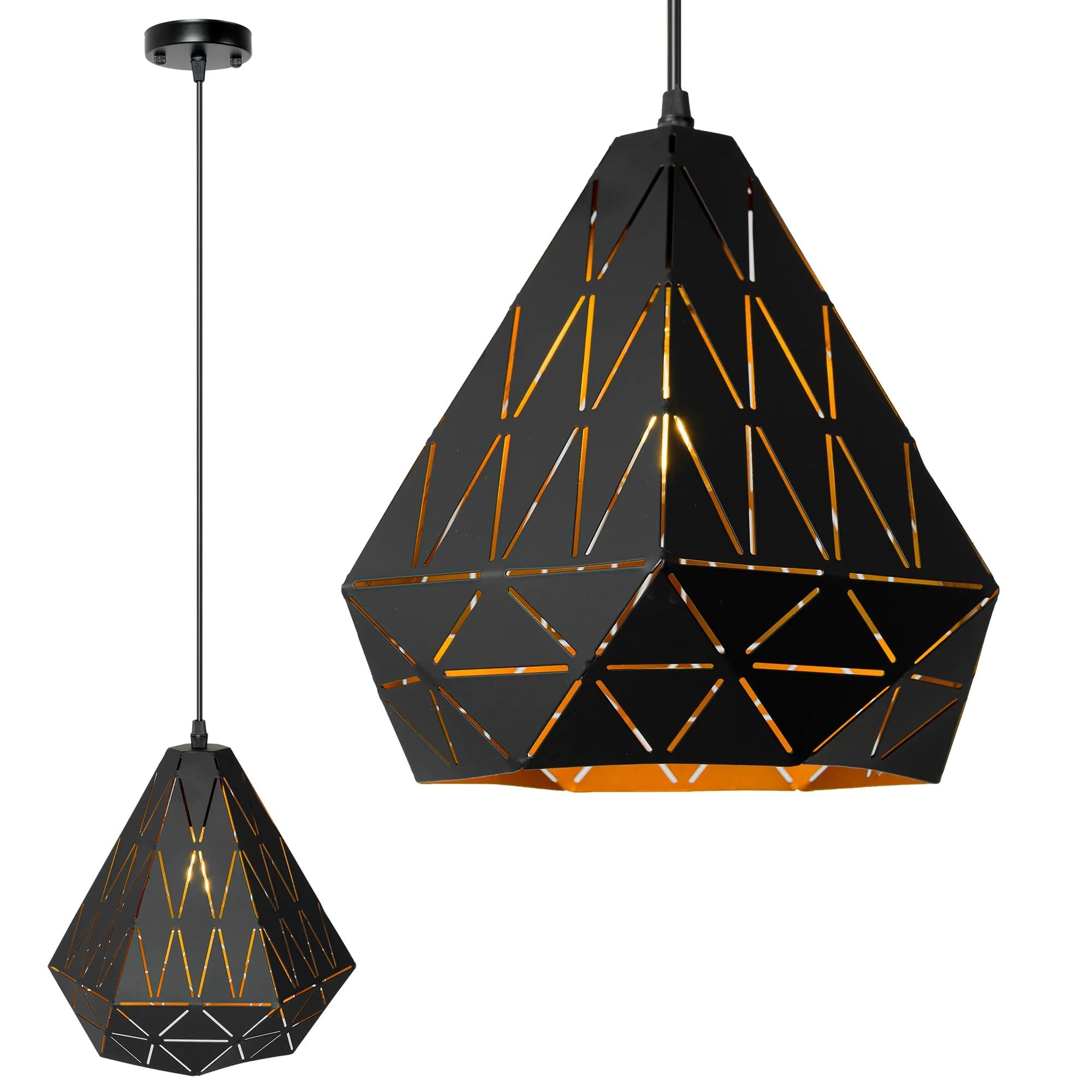 Lampada Da Soffitto Triangolare Geometrica Nera APP252-1CP