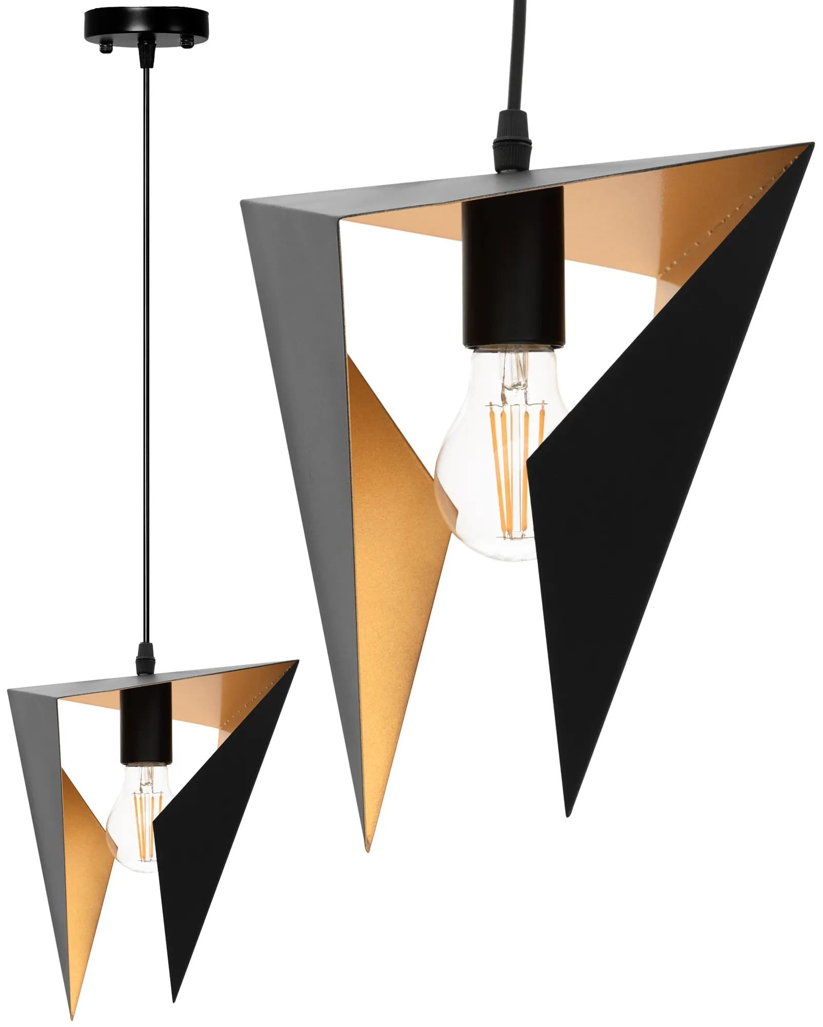 Lampada Da Soffitto Triangolare Geometrica Nera APP253-1CP