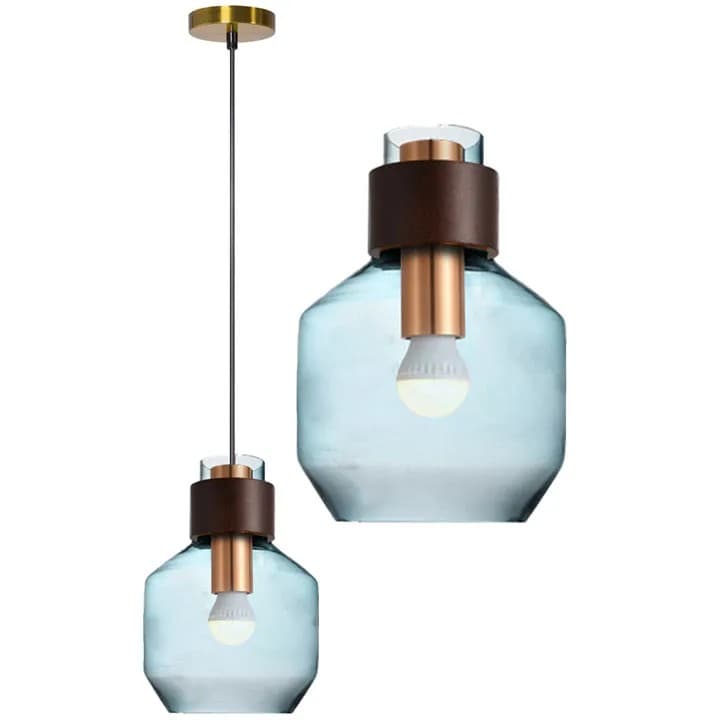 Lampada Da Soffitto Di Vetro Blu APP435-1CP