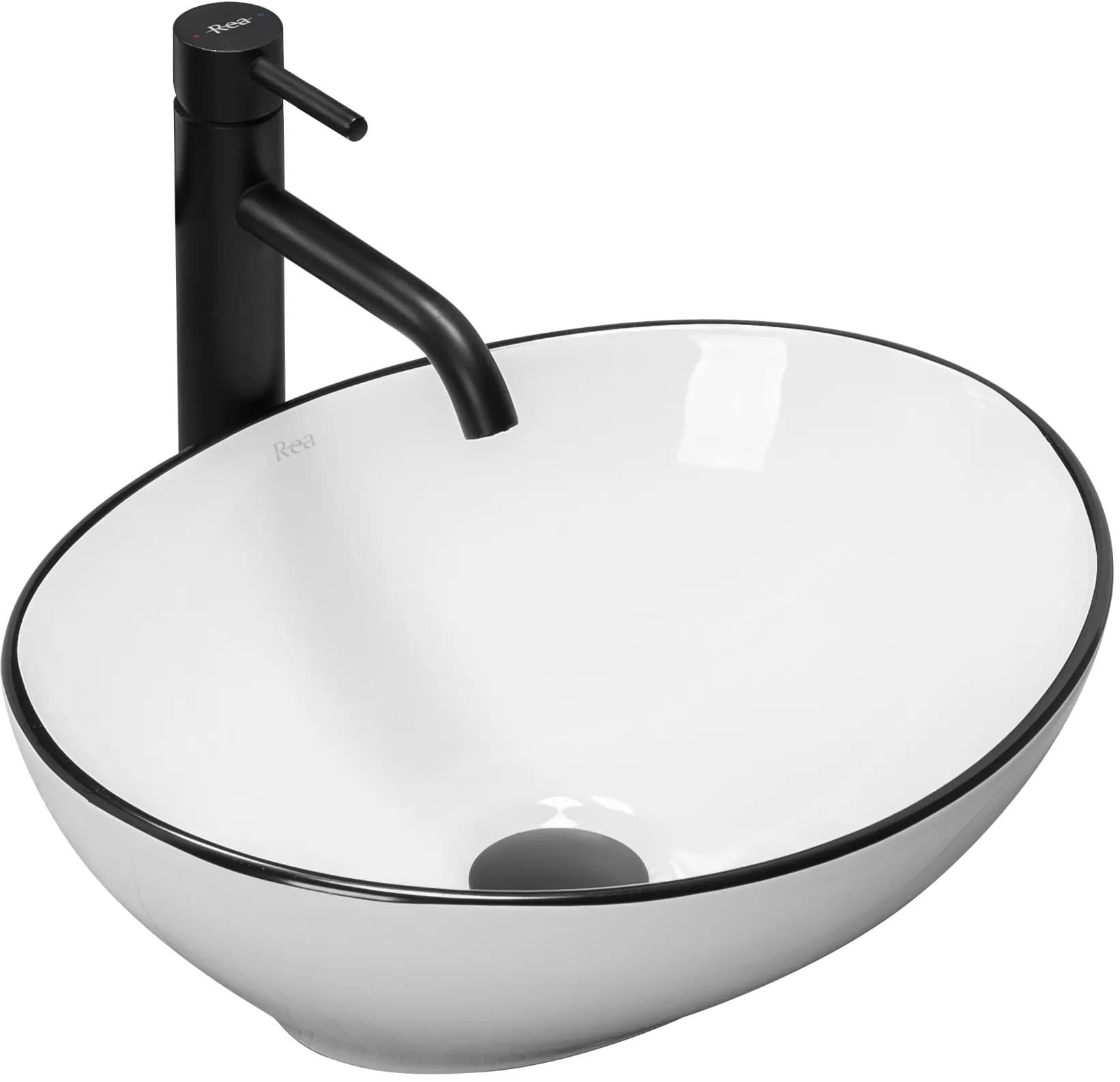Lavabo Da Appoggio Rea Sofia Black Edge