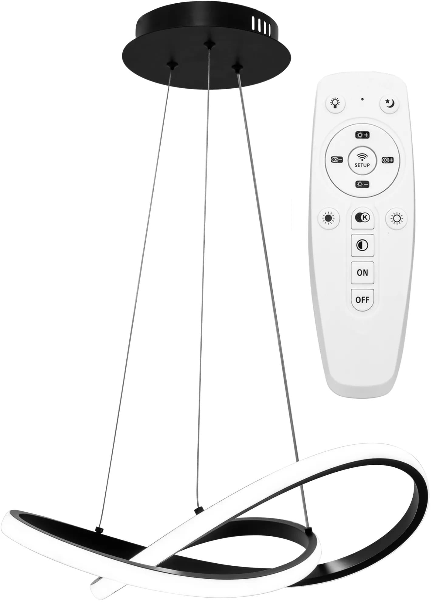 Lampada Da Soffitto Pensile Ring Moderno Led+telecomando App391-cp Cromo