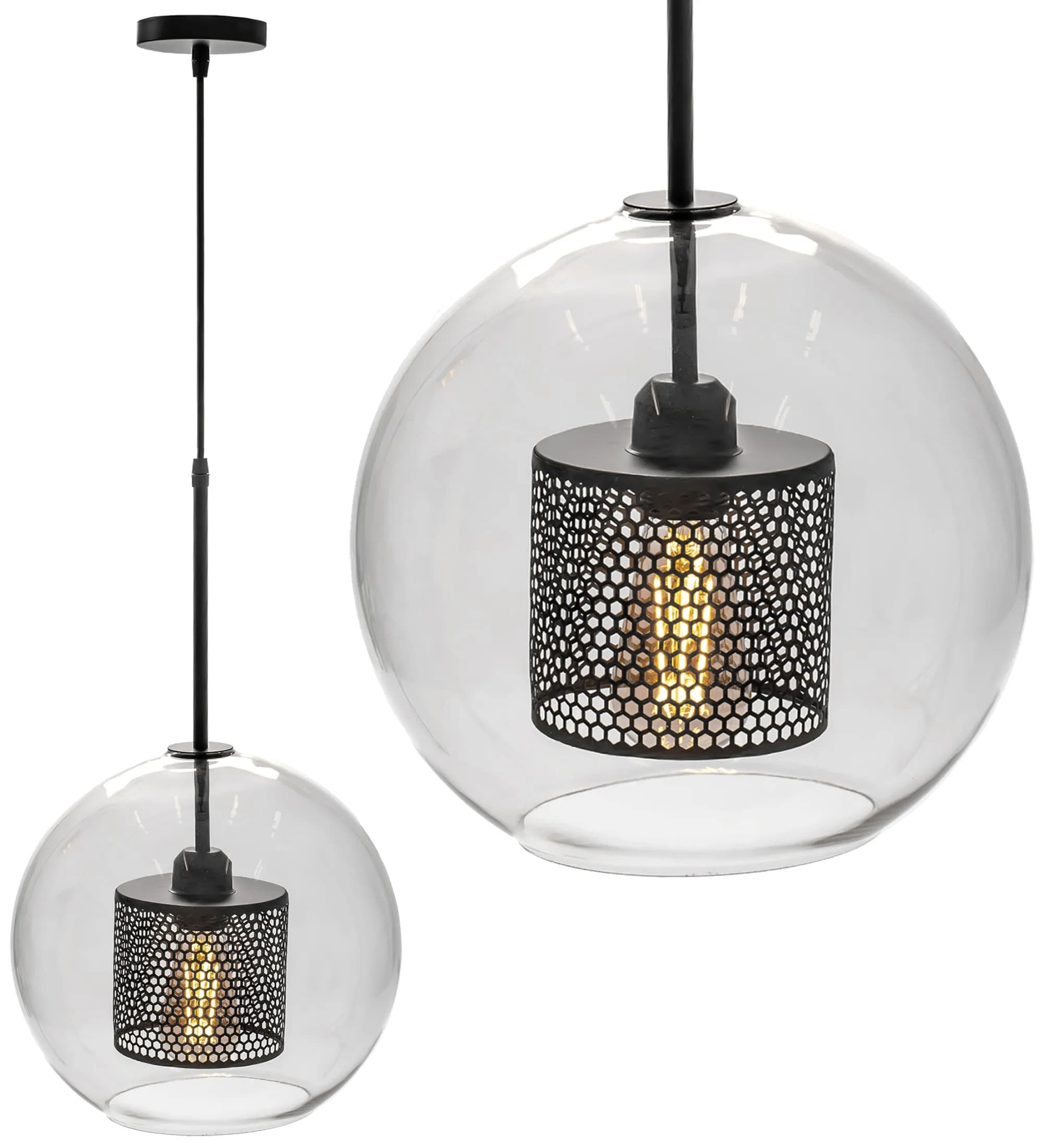 Lampada Pensile Di Vetro Nero Loft APP559-1CP 30cm