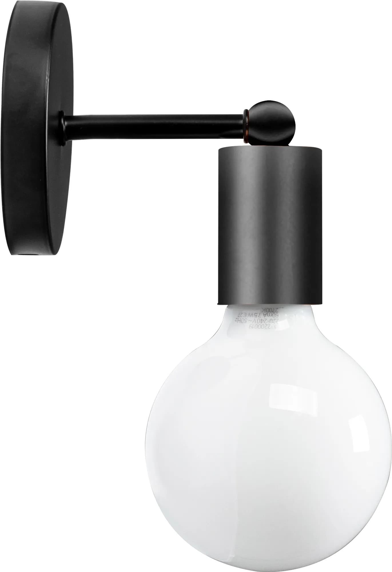 Lampada Da Muro Di Parete Metallico Black 392205
