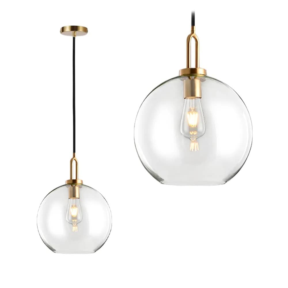 Lampada Da Soffitto A Sospensione Con Sfera Di Vetro 25cm APP630-1CP