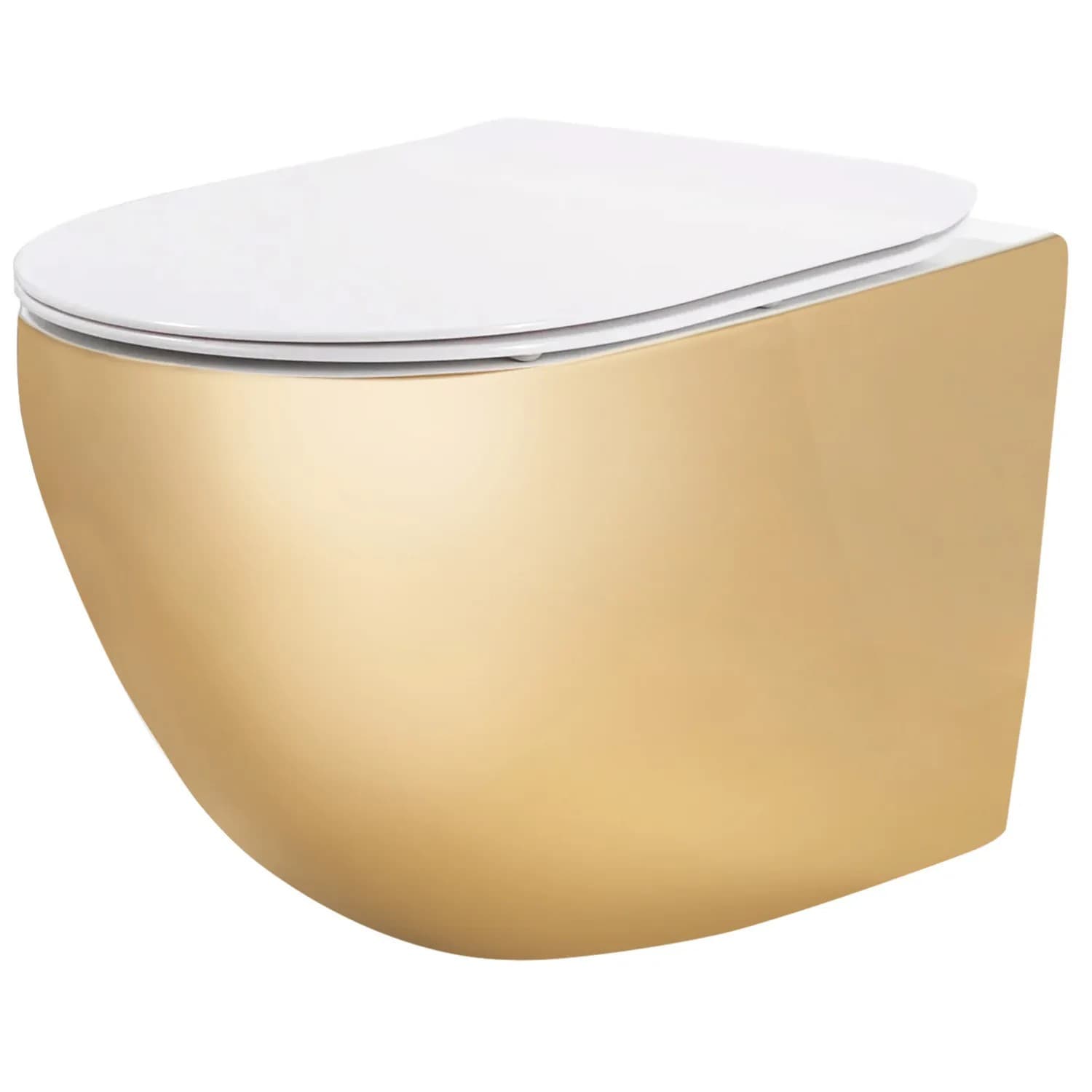 Vaso Wc Sospeso Rea Carlo Mini Flat Gold/white