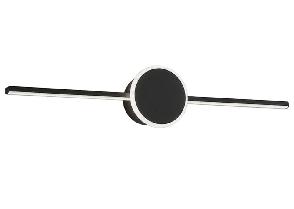 Lampada Da Muro Da Bagno Led Sopra Specchio 60cm APP849-1W Round Black