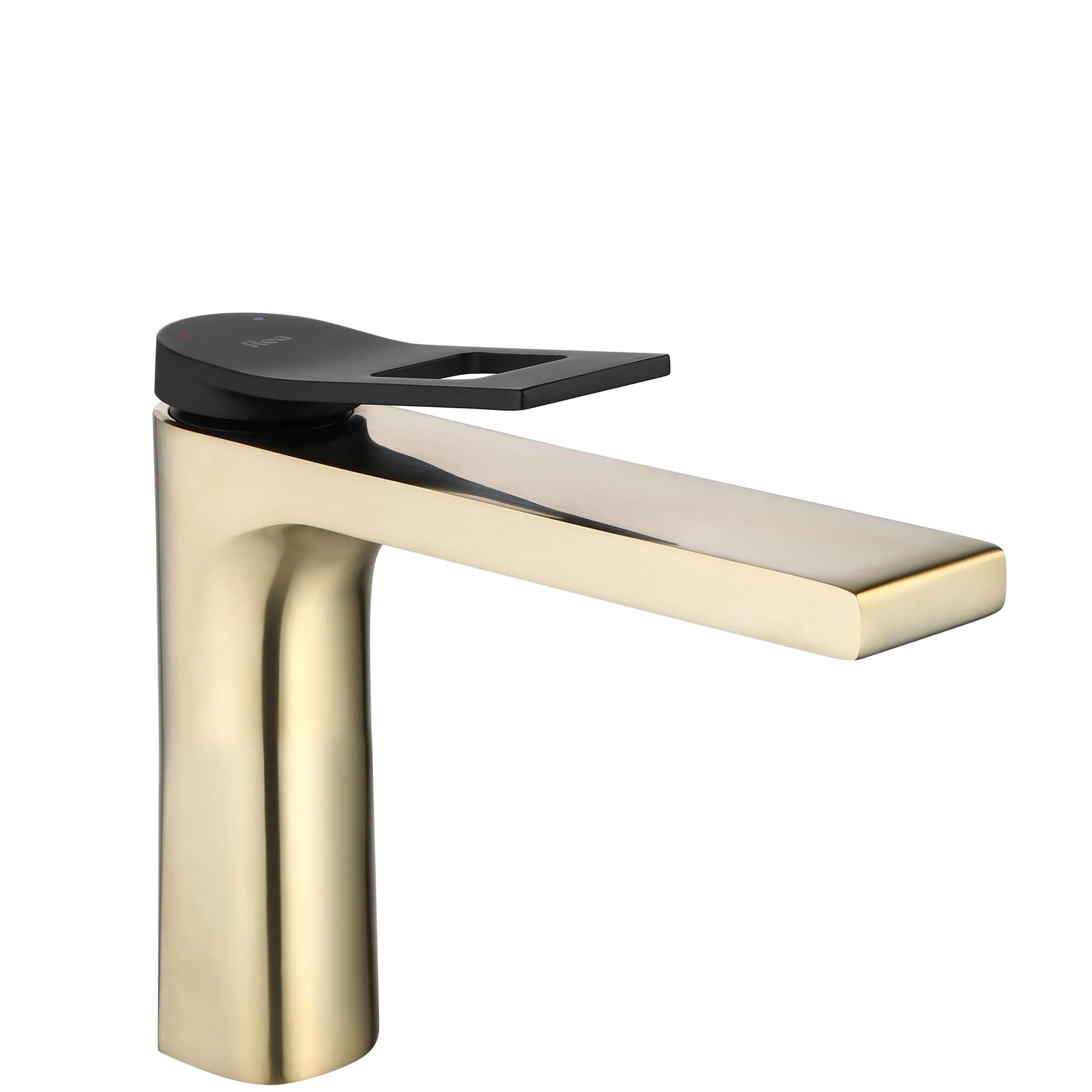 Rubinetto Da Lavabo Rea Soul Gold Mat Black Low