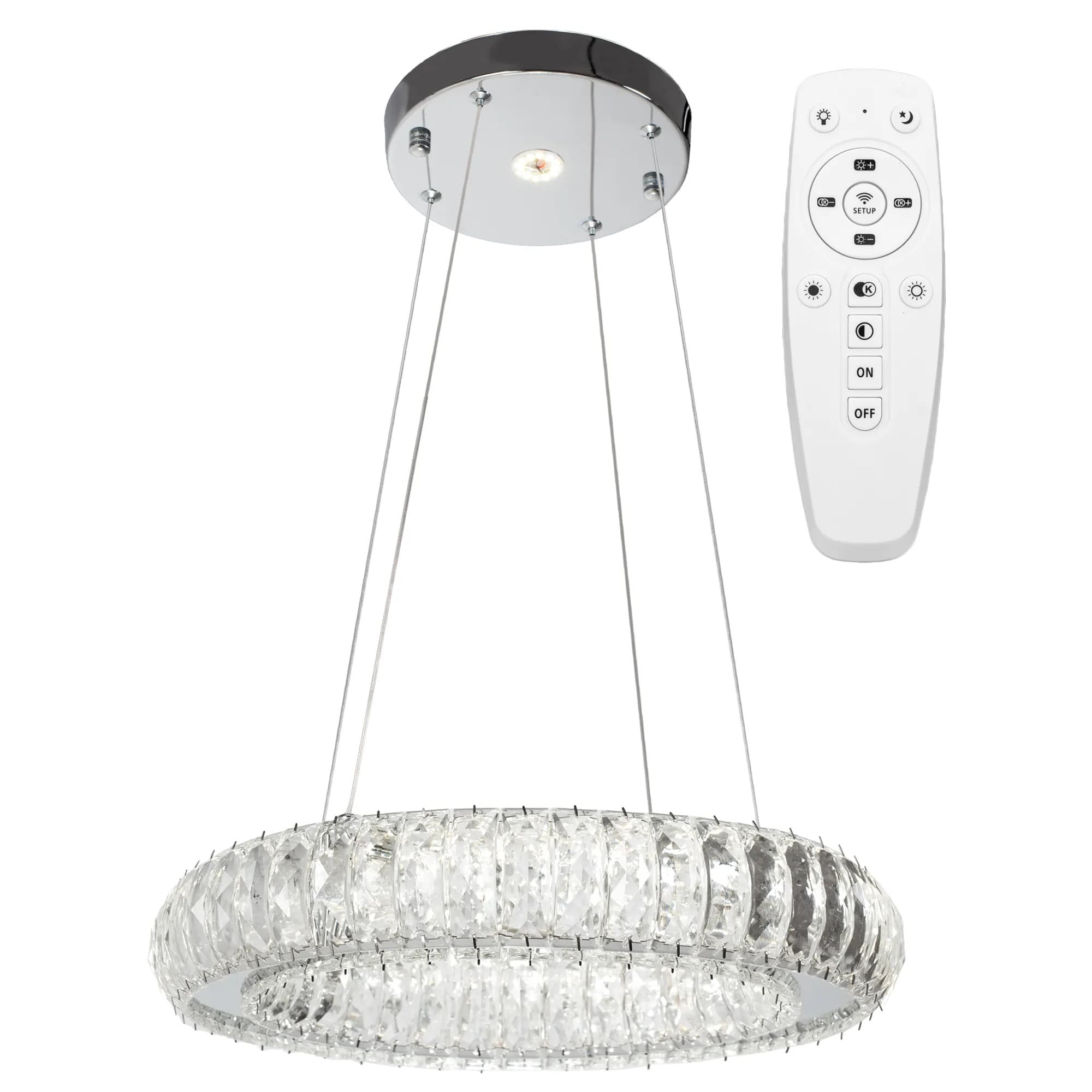 Plafoniera Led In Cristallo App1040-cp + Telecomando