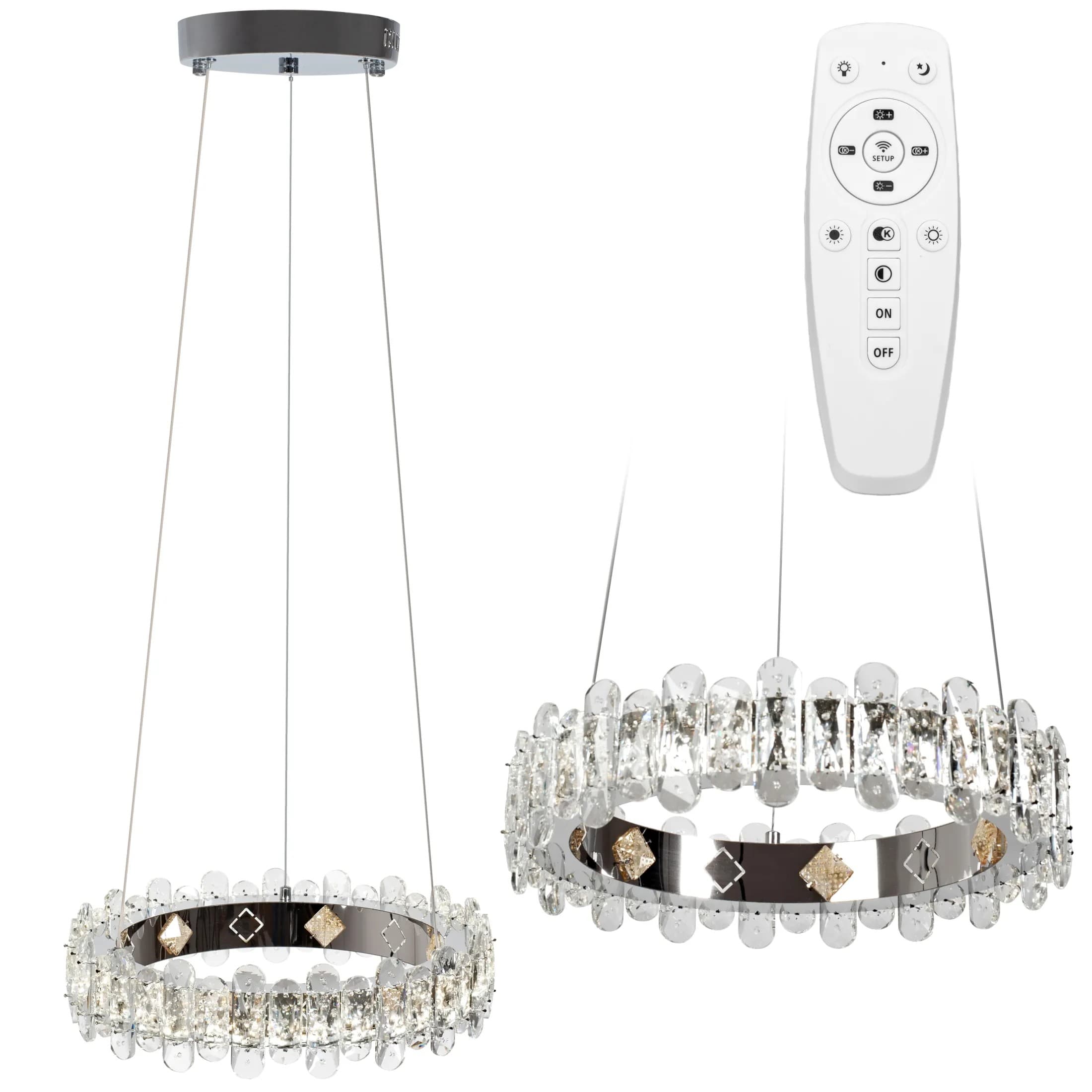 Plafoniera Led In Cristallo App1041-cp + Telecomando