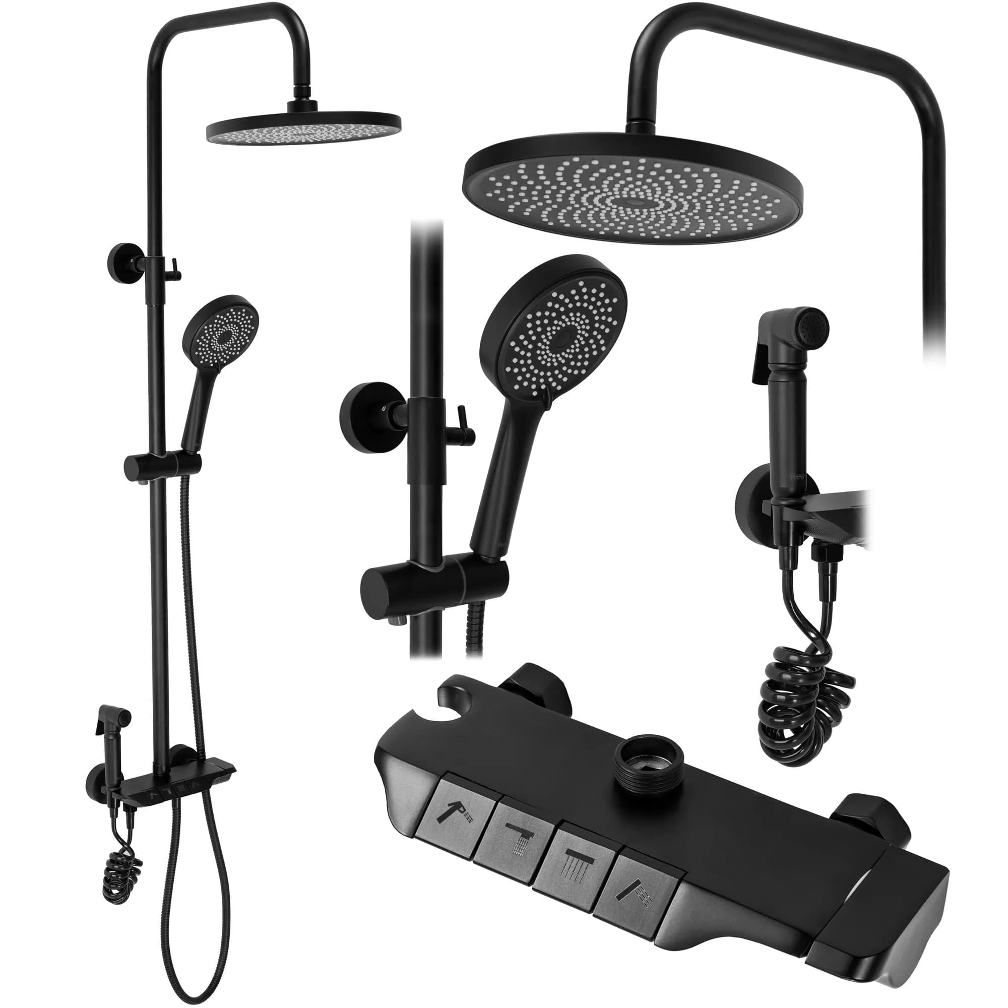 Set Doccia Da Incasso Rea Max Black