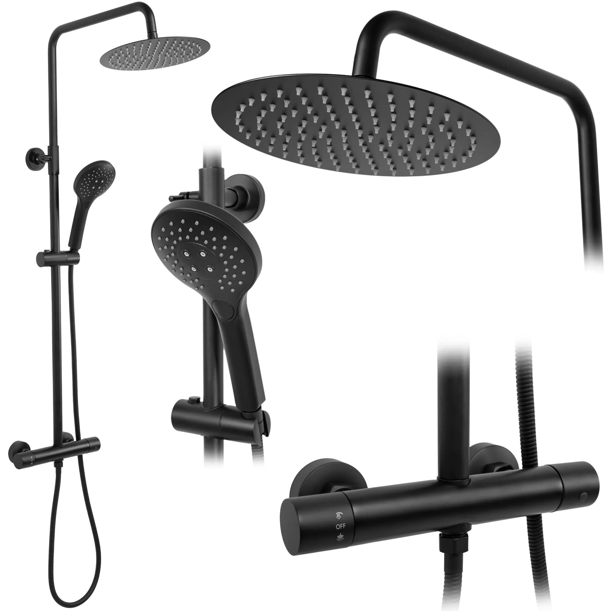 Set Doccia Con Termostato Rea Vincent Black