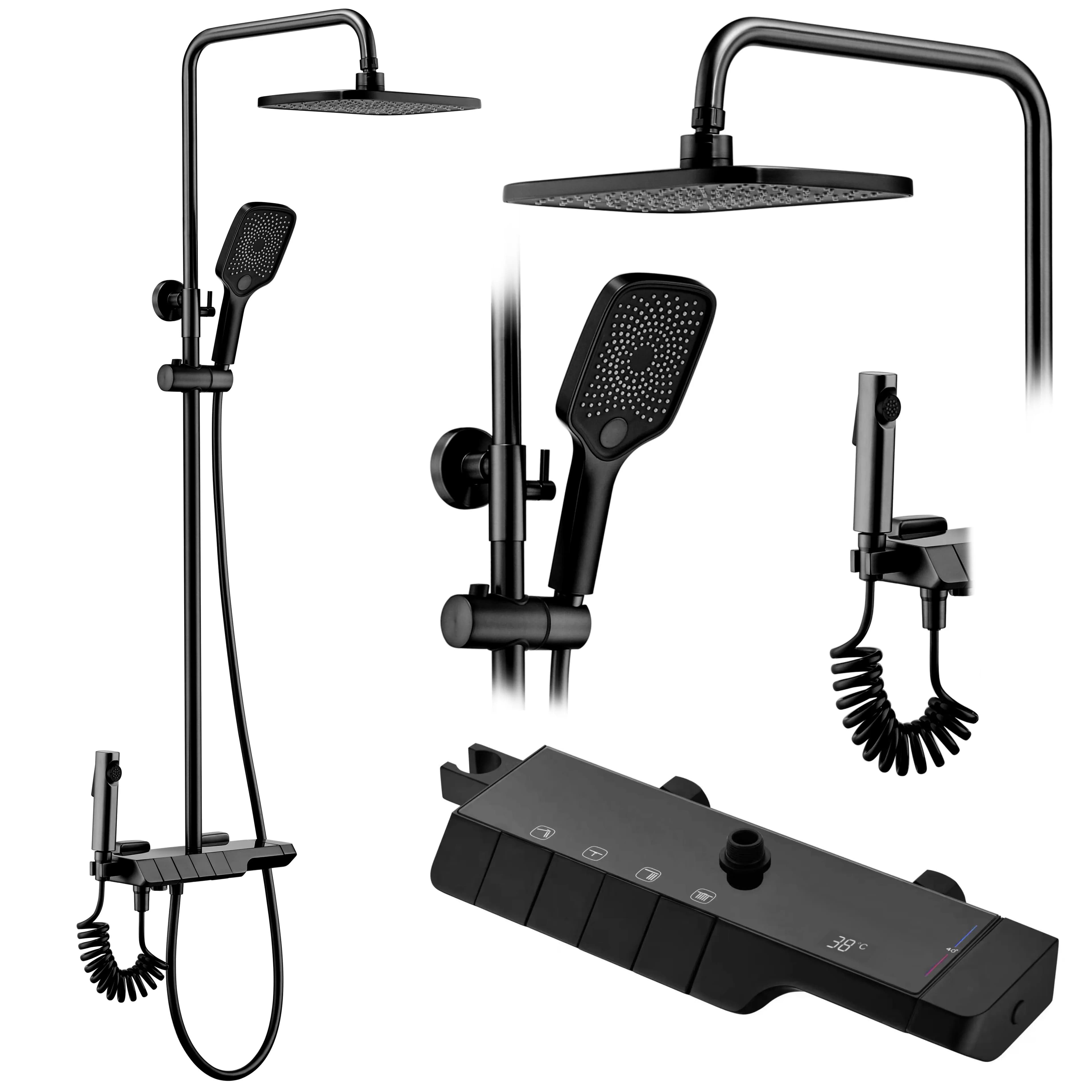 Set Doccia Con Termostato Rea Rob Black