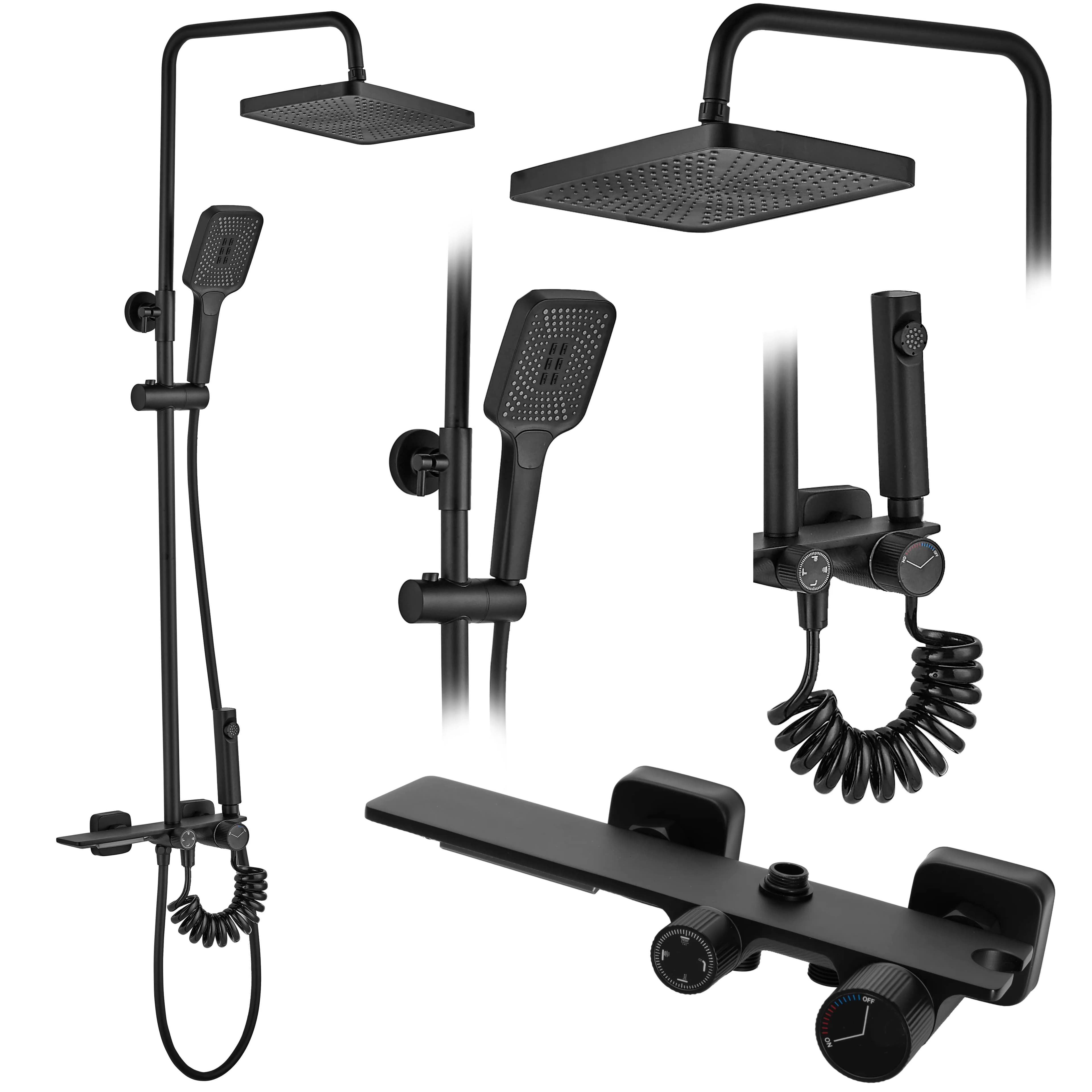 Set Doccia Rea Helix Black